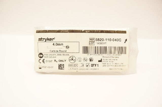 Stryker 5820-110-040C Carbide Round Bur 4.0mm (x)