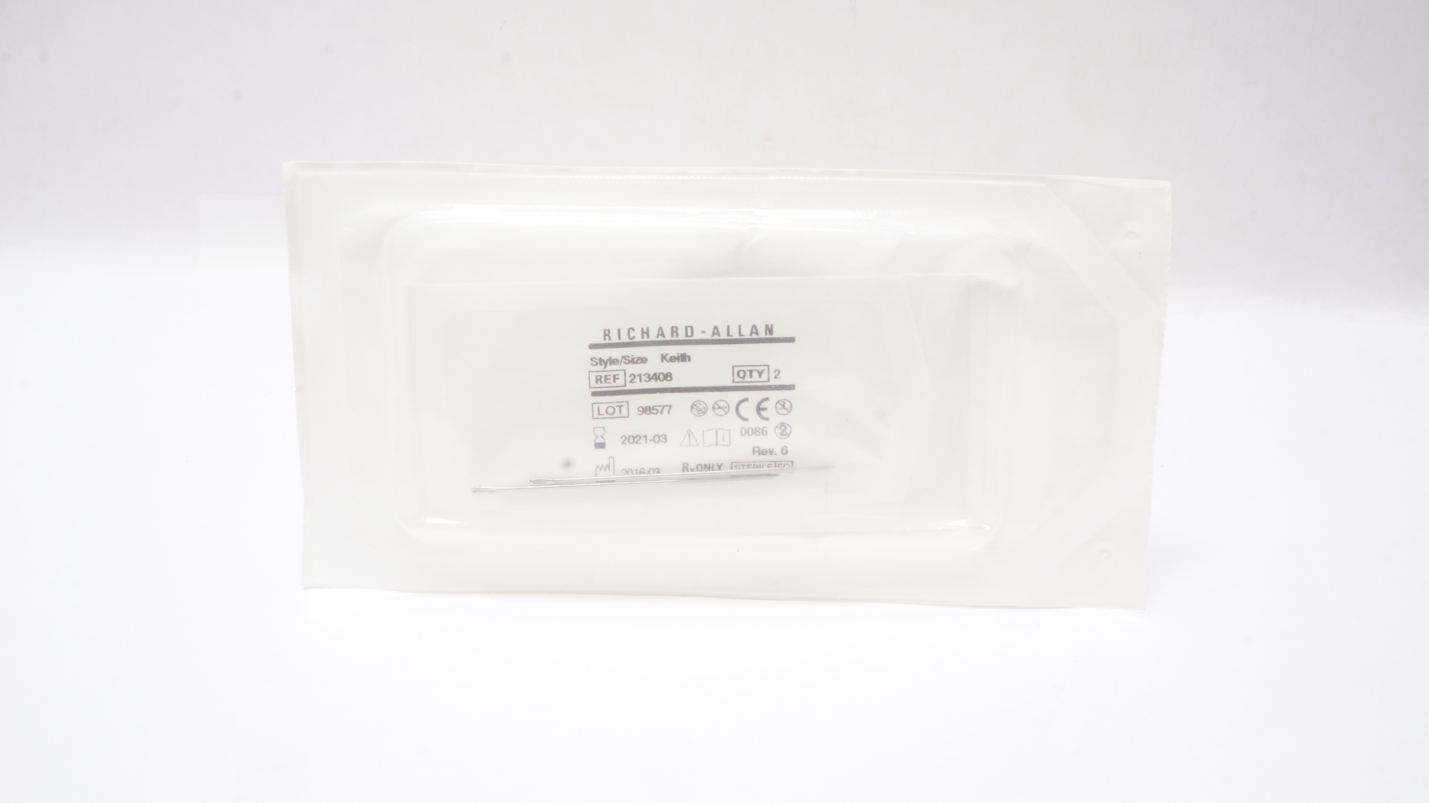 Richard-Allan 213408 Straight Keith Abdominal Ndle - Pack of 2 (x)