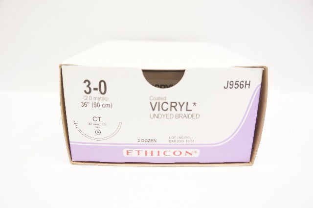 Ethicon J956H 3-0 VICRYL CT 40mm 1/2c 36inch ~ Pack of 29 (x)