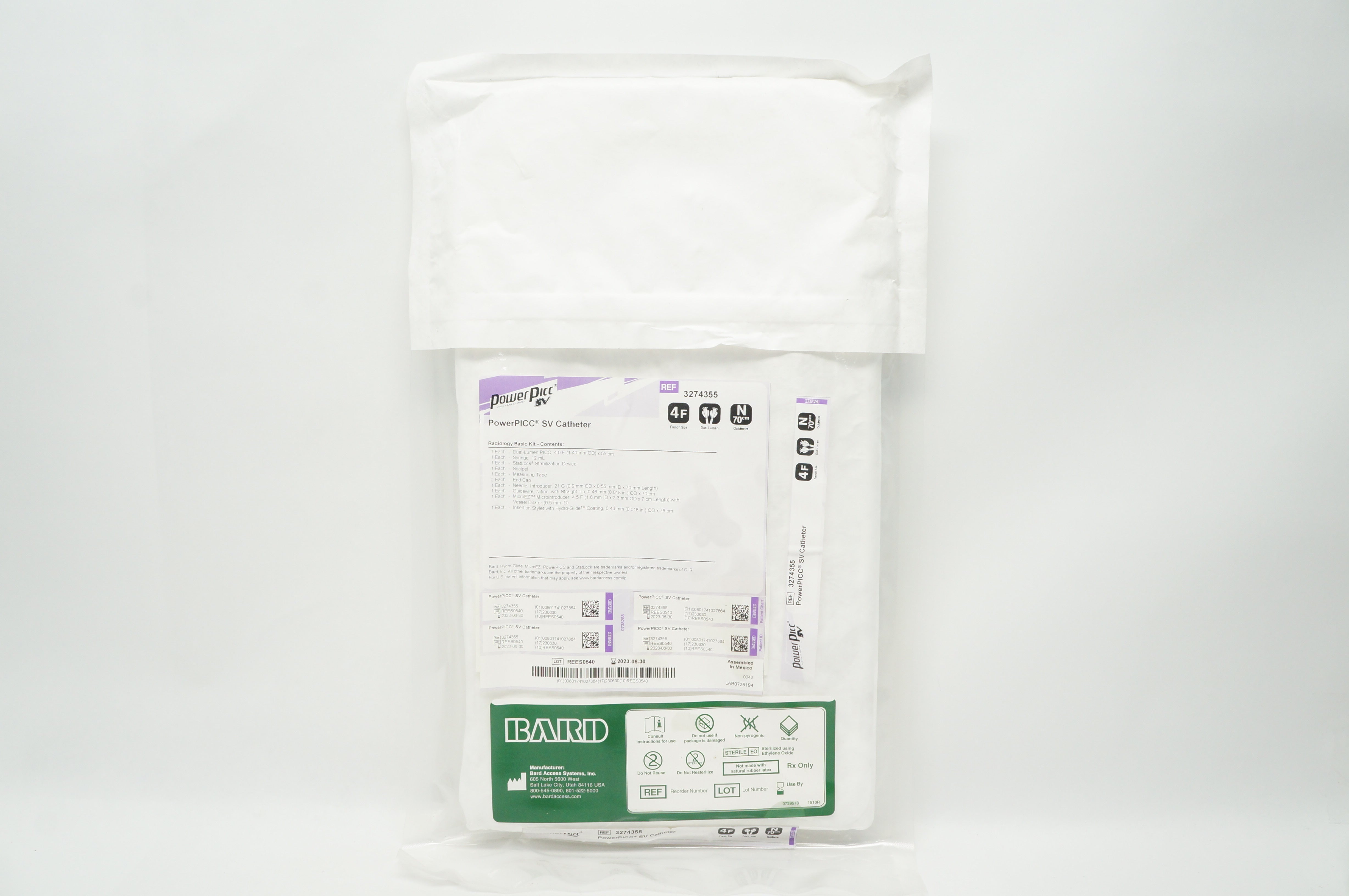 Bard 3274355 PowerPICC CV Cath. Dual-Lumen 4F x 55cm