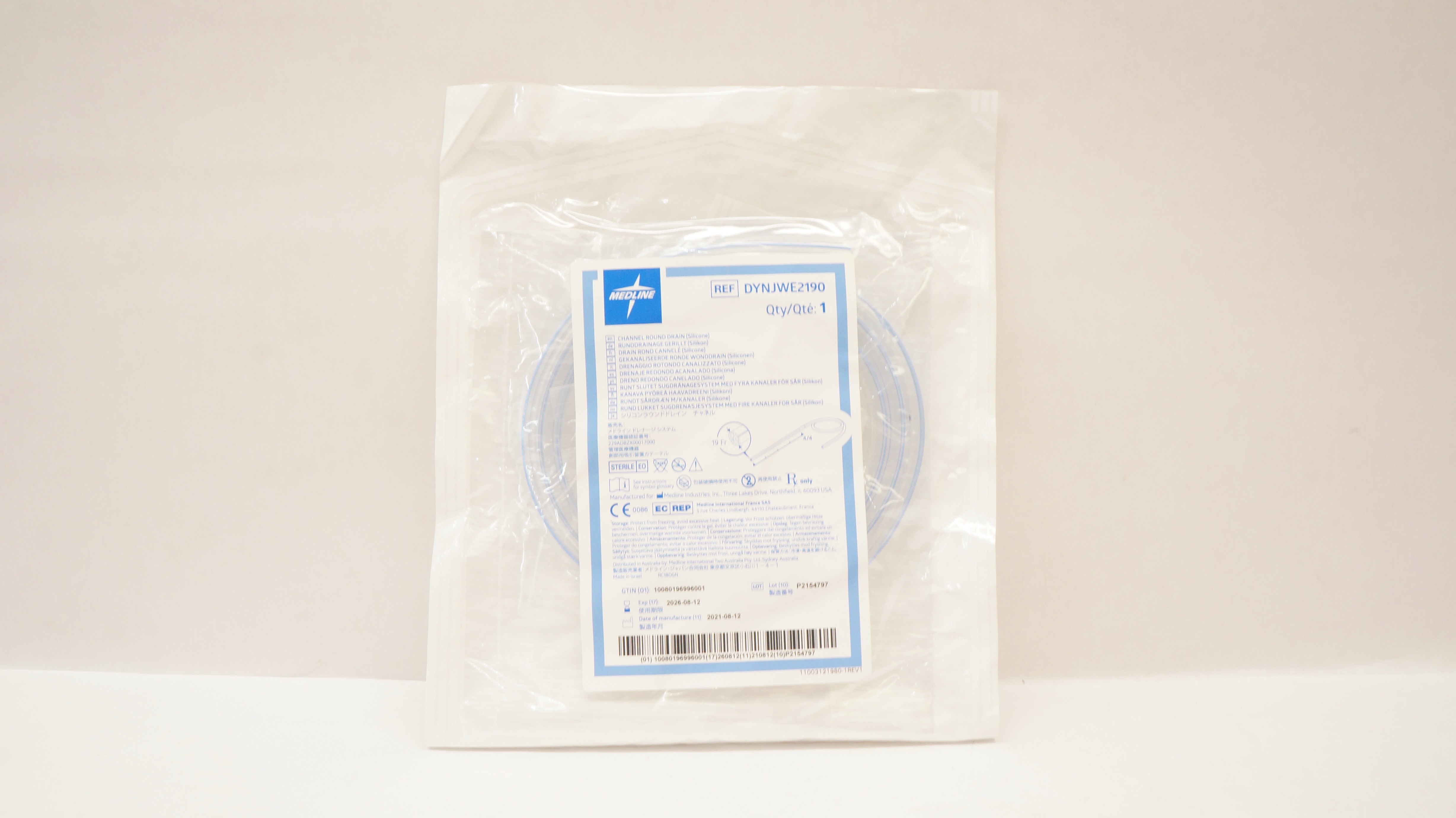 Medline DYNJWE2190 Channel Round Drain 19Fr.