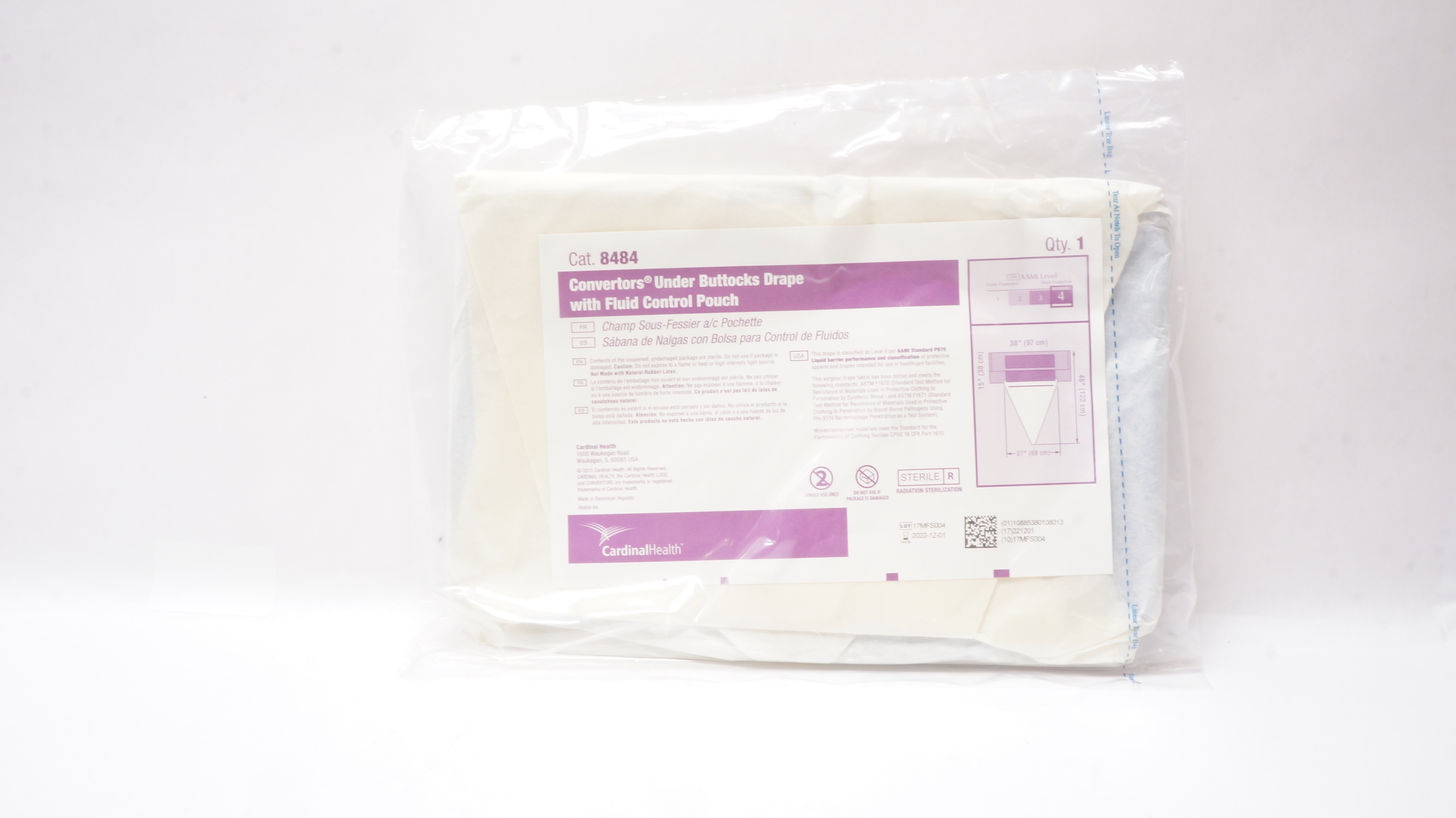 Cardinal Health 8484 Convertors Under Buttocks Drape w/Fluid Control Pouch (x)