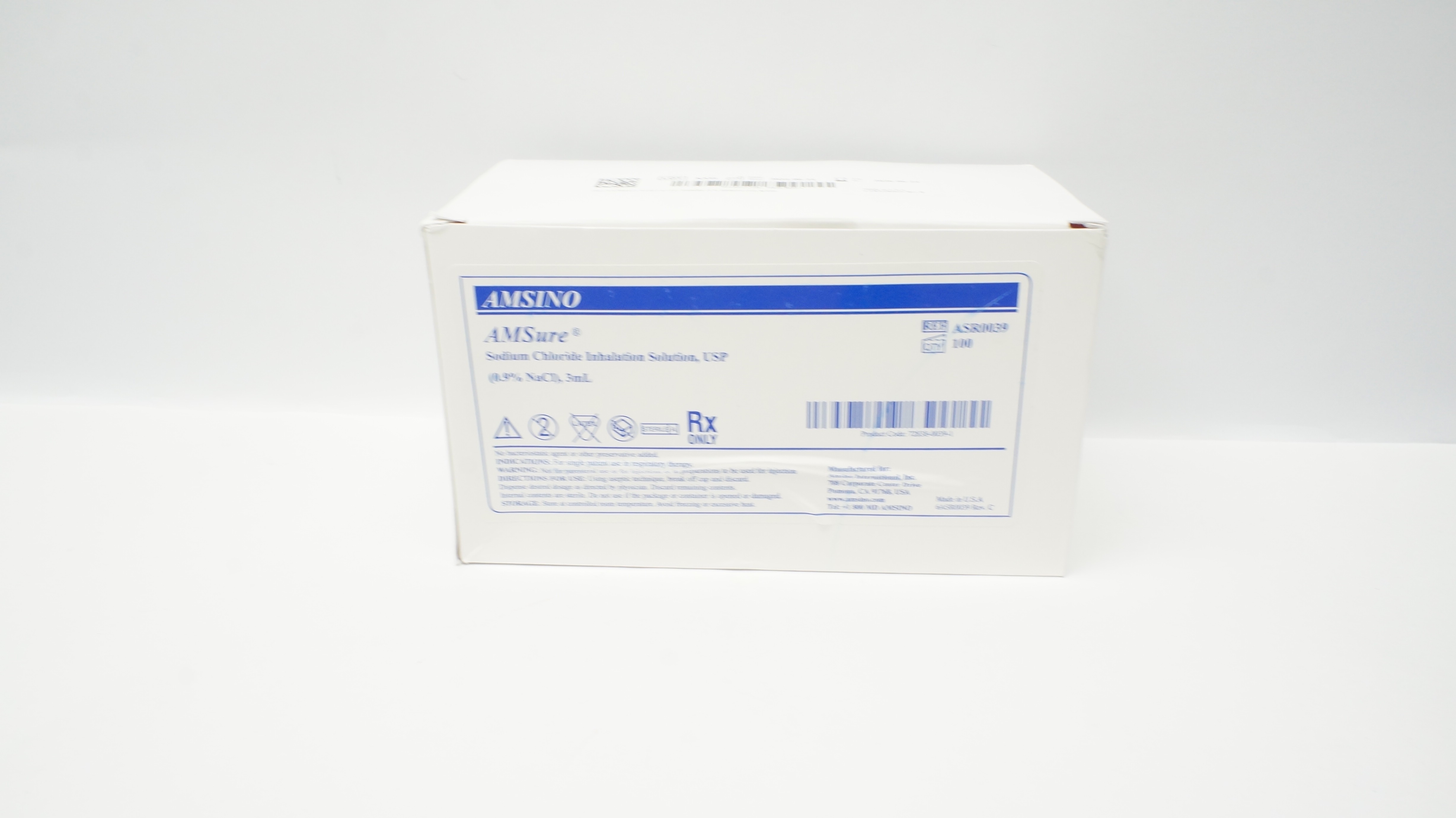 Amsino ASR0039 AMSure NaCl Inhalation Solution, USP 3mL Box of 100