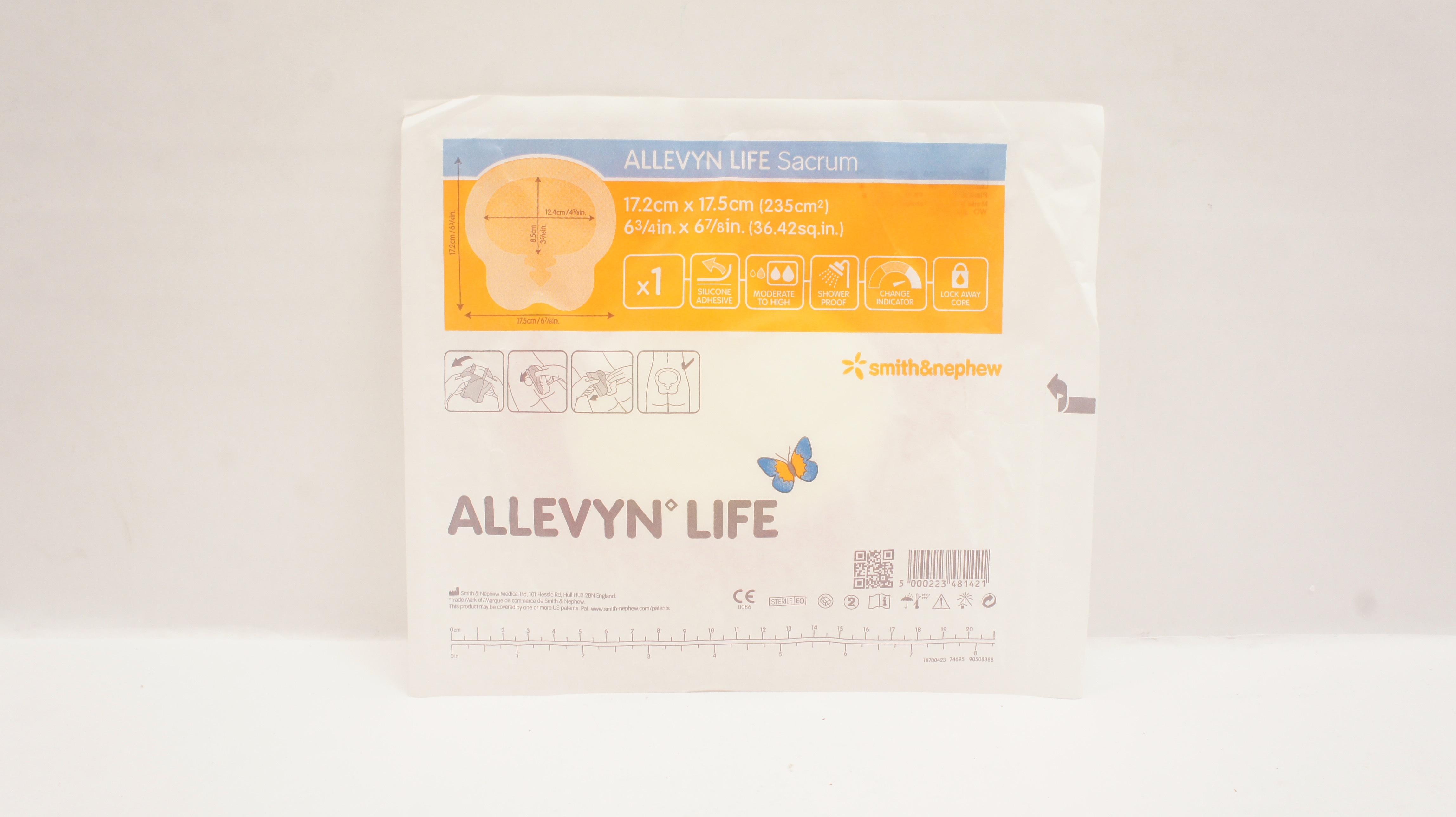 Smith&Nephew 66801306 Allevyn Life Sacrum Dressing 6-3/4inch x 6-7/8inch (x)