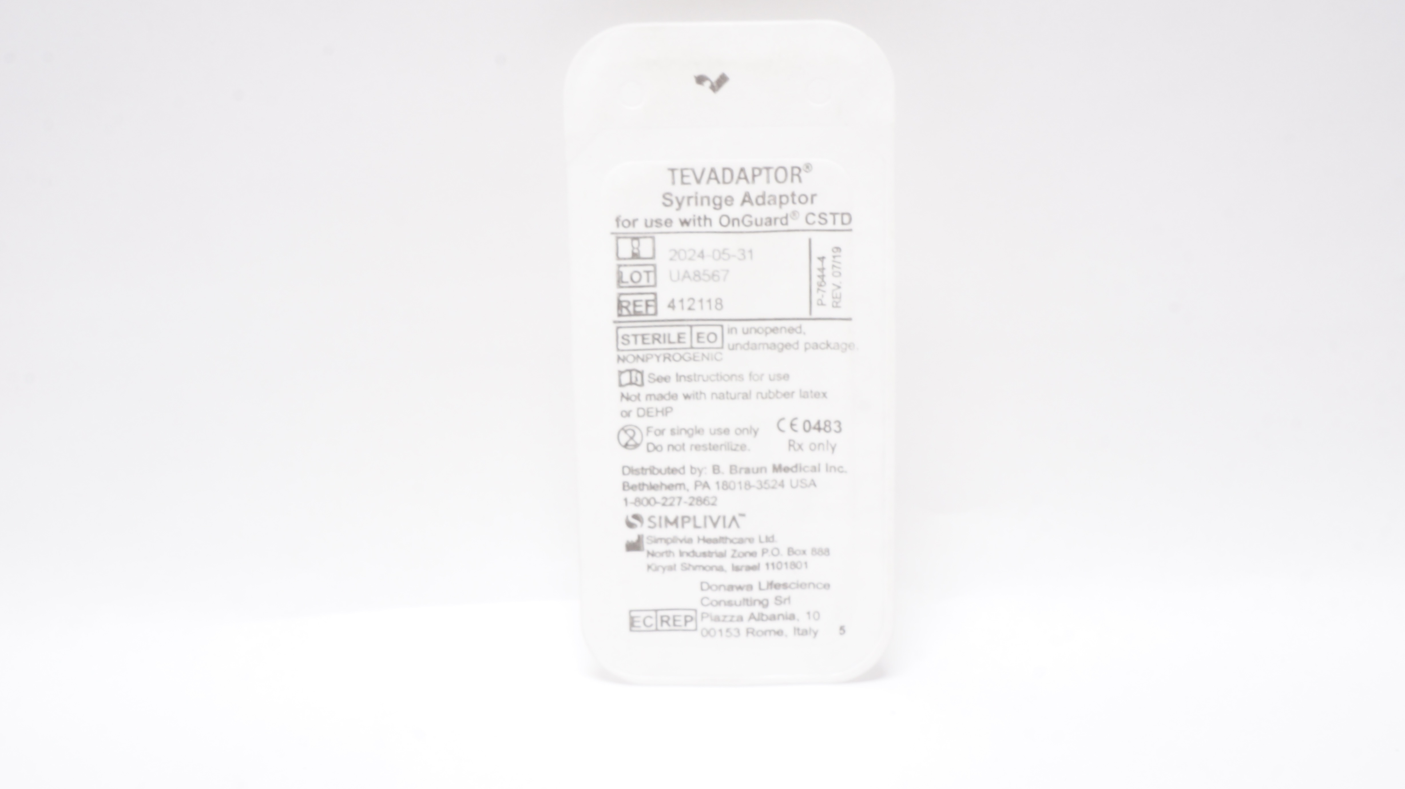 Simplivia 412118 Braun TEVADAPTOR Syringe Adaptor