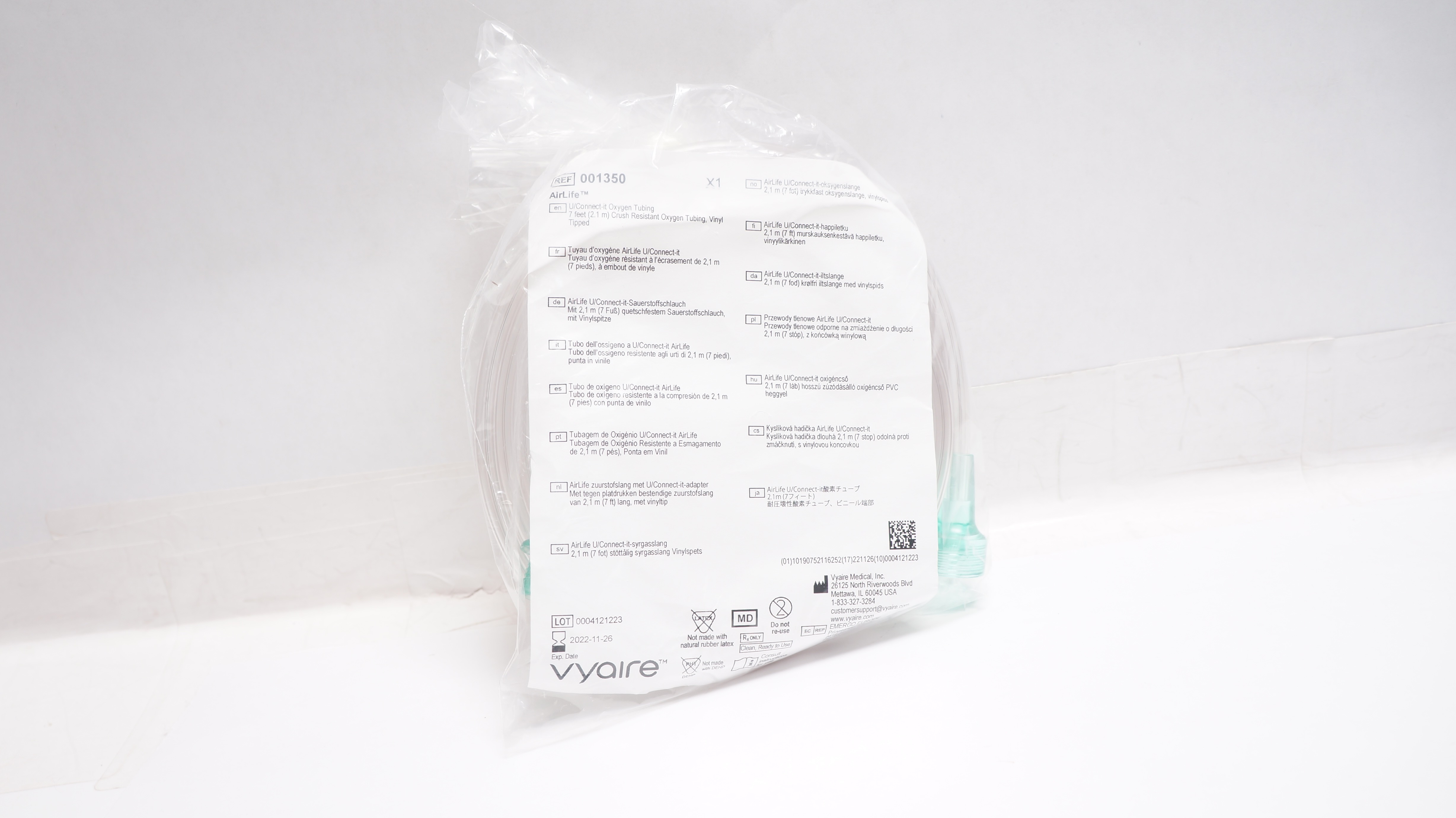 Vyaire 001350 Airlife U/Connect-it Crush Resistant Oxygen Tubing 7ft. (х)