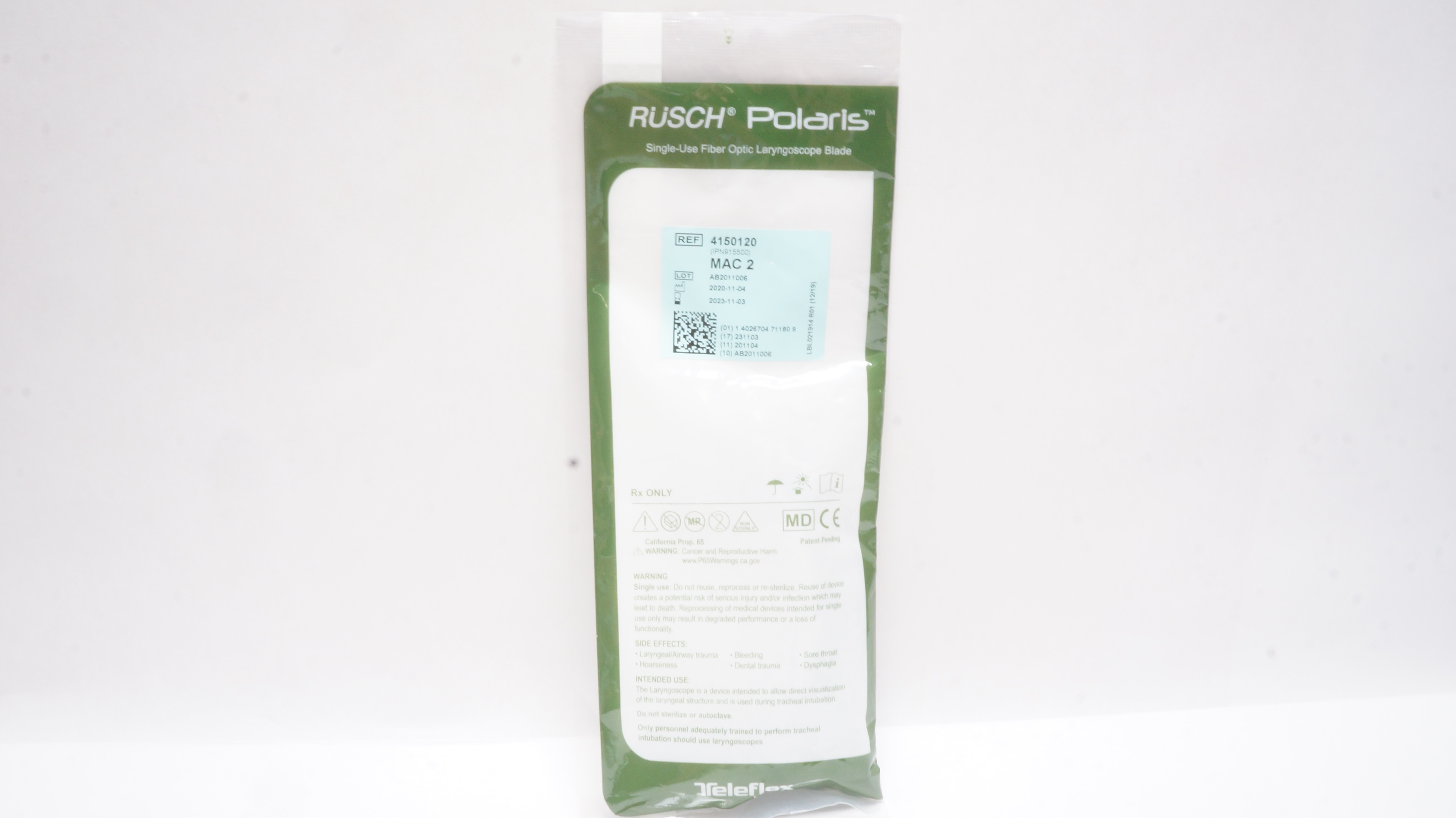 Teleflex 4150120 Rusch Polaris Fiber Optic Laryngoscope Blade MAC 2