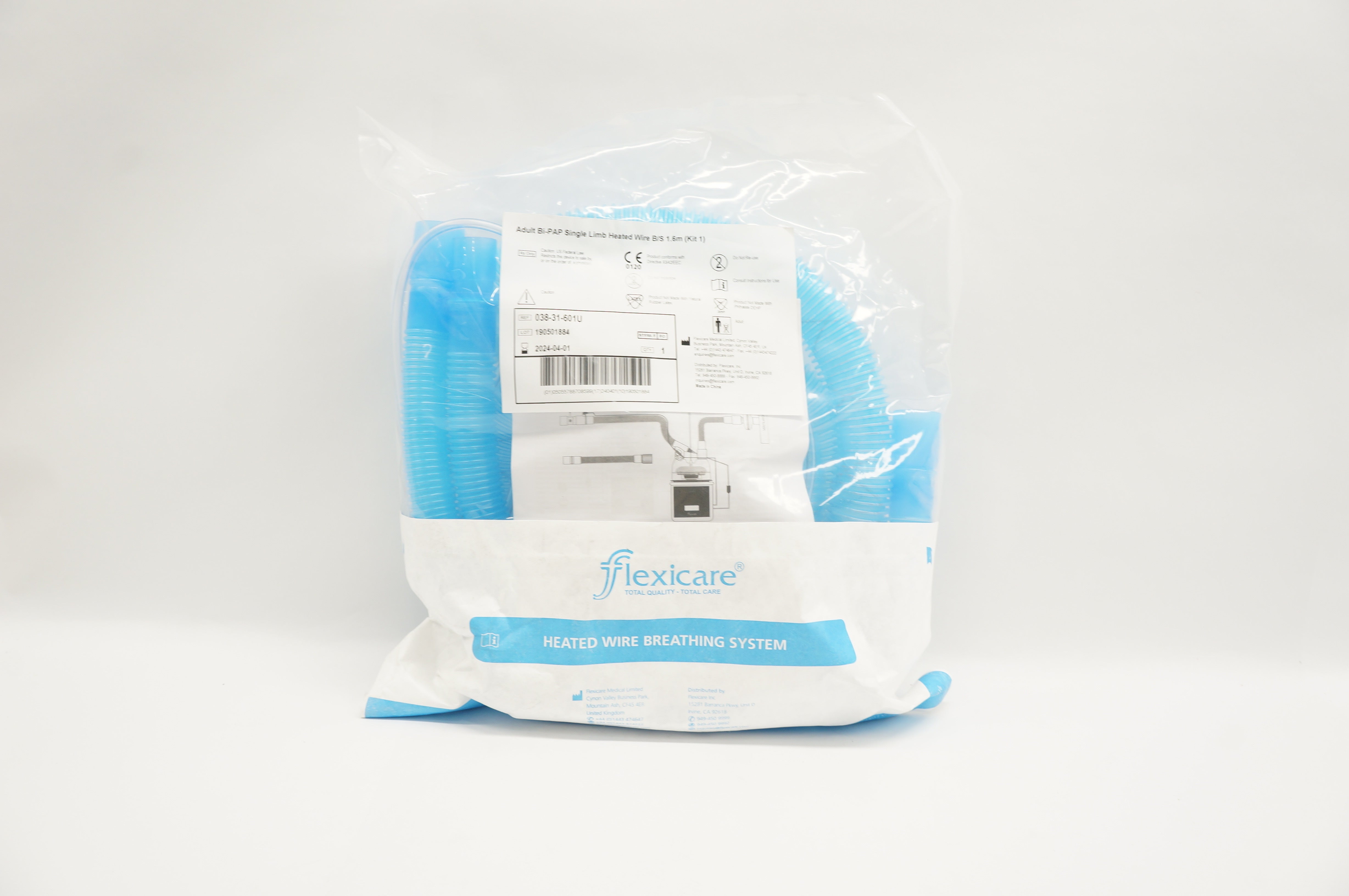 Flexicare 03831601U Adult BiPAP Single Limb Heated Wire B/S 1.6m