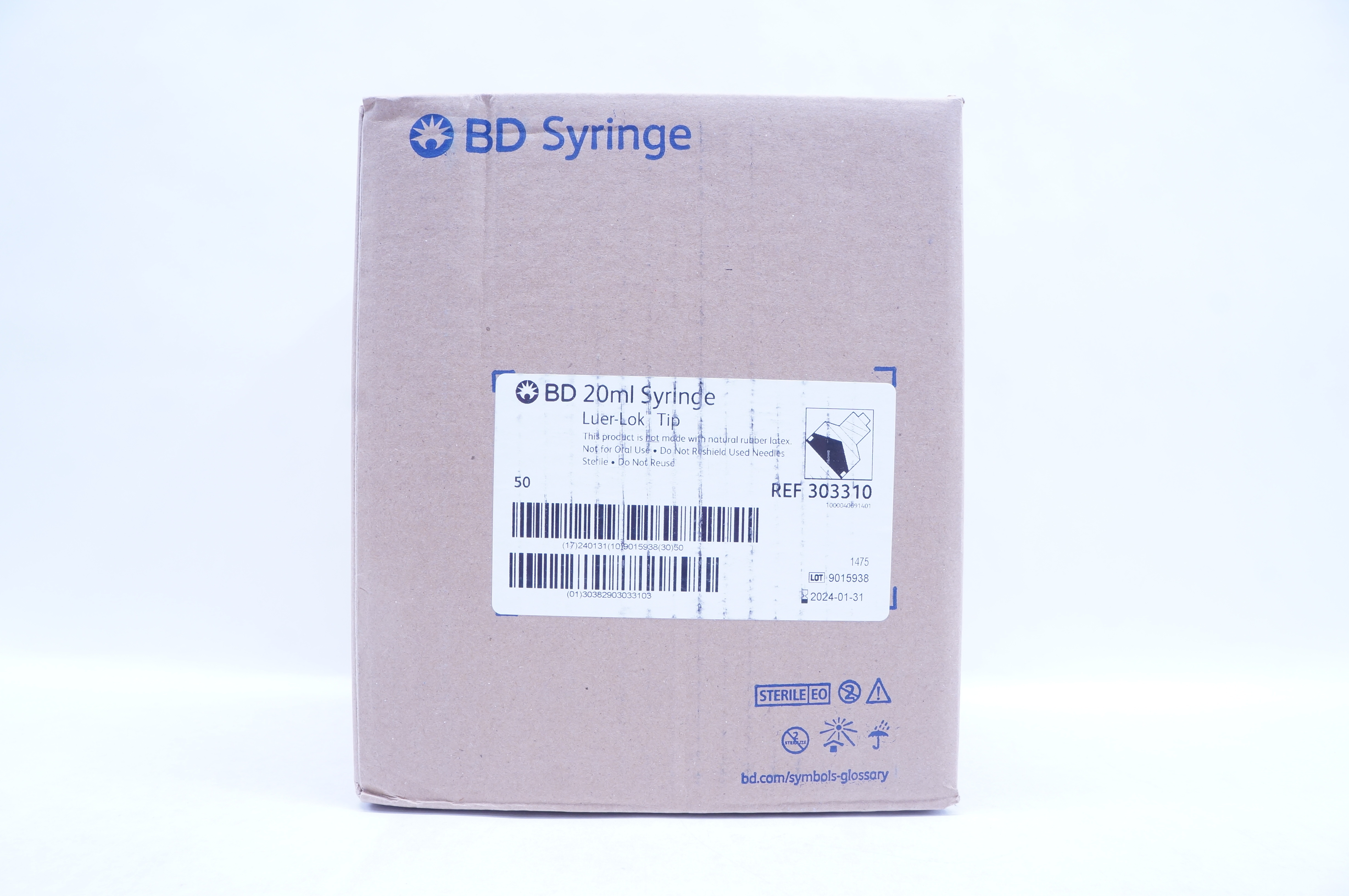 BD 303310 20ml Syringe Luer-Lok Tip - Box of 50