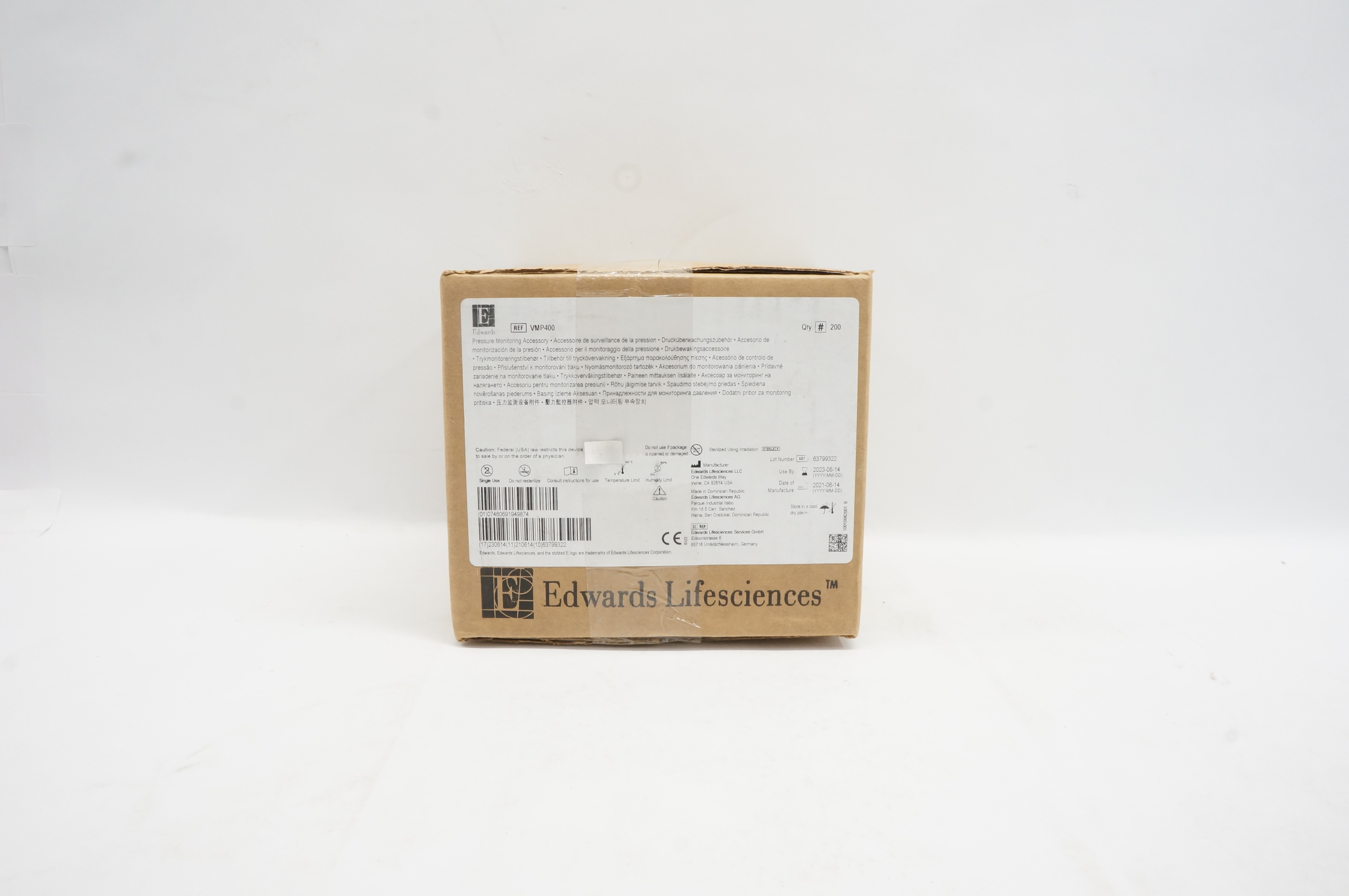 Edwards Lifesciences VMP400 VAMP Ndle.less Shielded Cannula Case of 200
