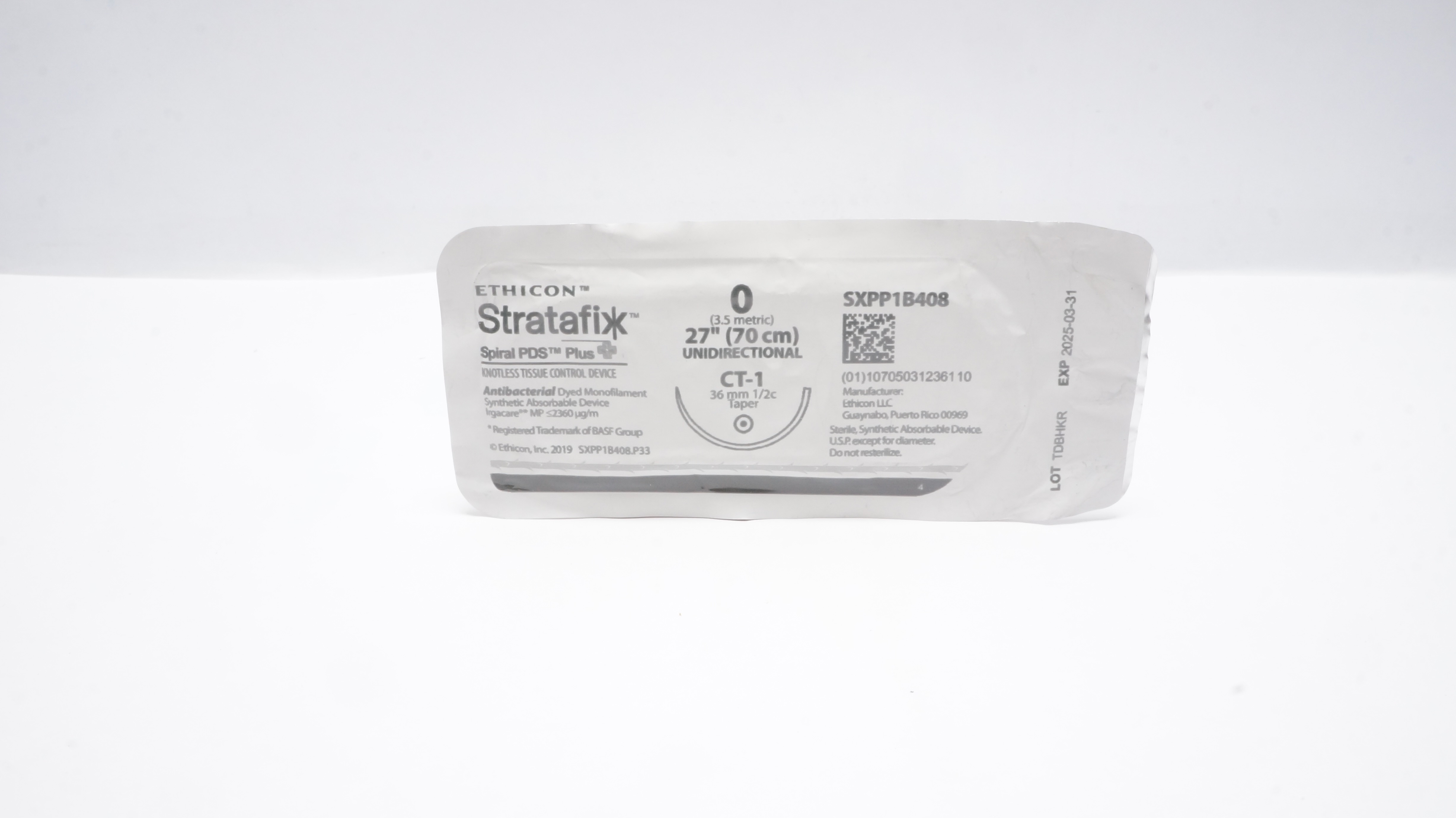 Ethicon SXPP1B408 0 Stratafix Antibacterial DeviceCT-1 36mm 1/2c Taper 27inch