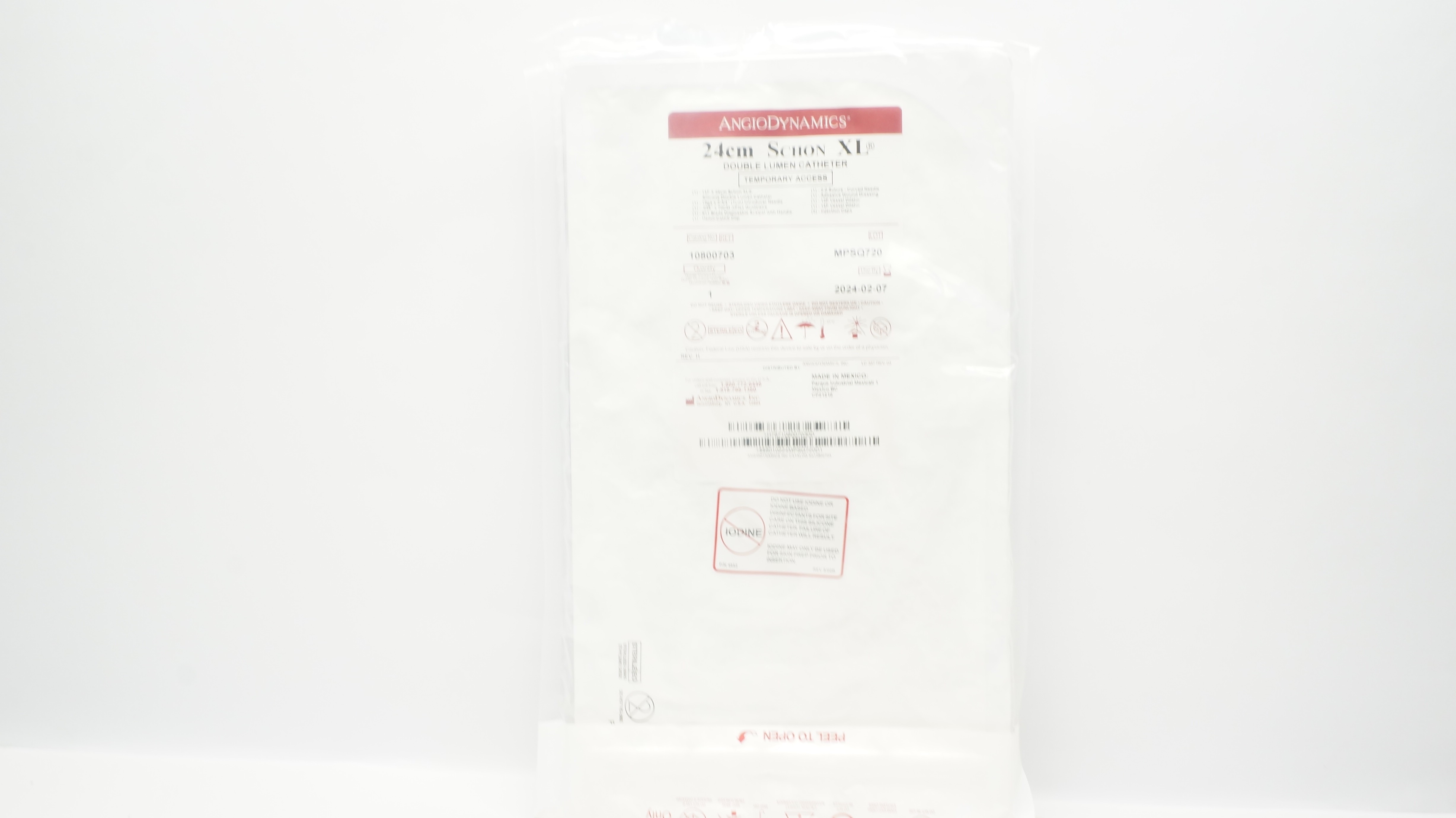 AngioDynamics 10800703 Double Lumen Cath. 24cm Schon XL (x)