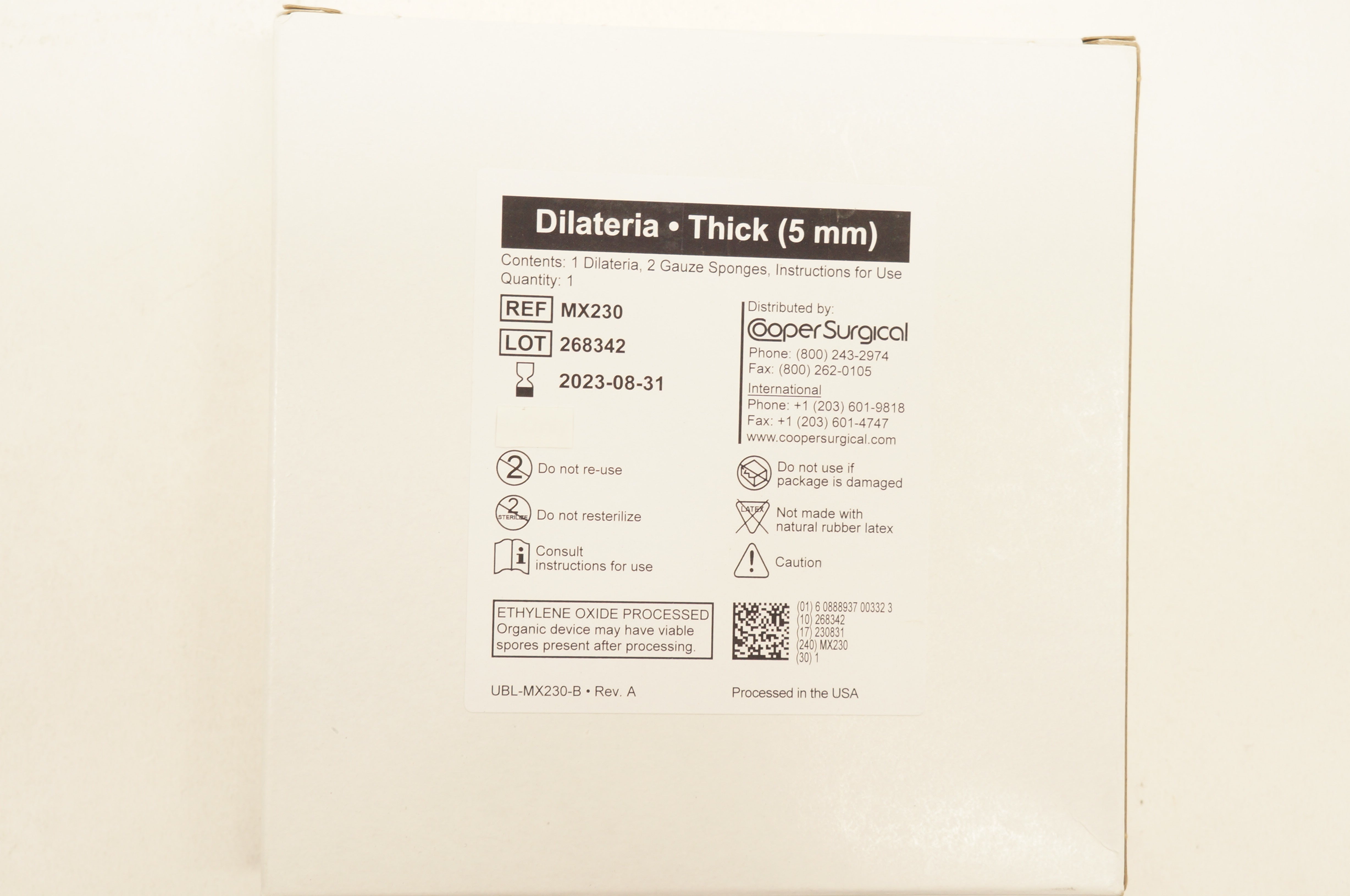 Cooper Surgical MX230 Dilateria Thick 5mm