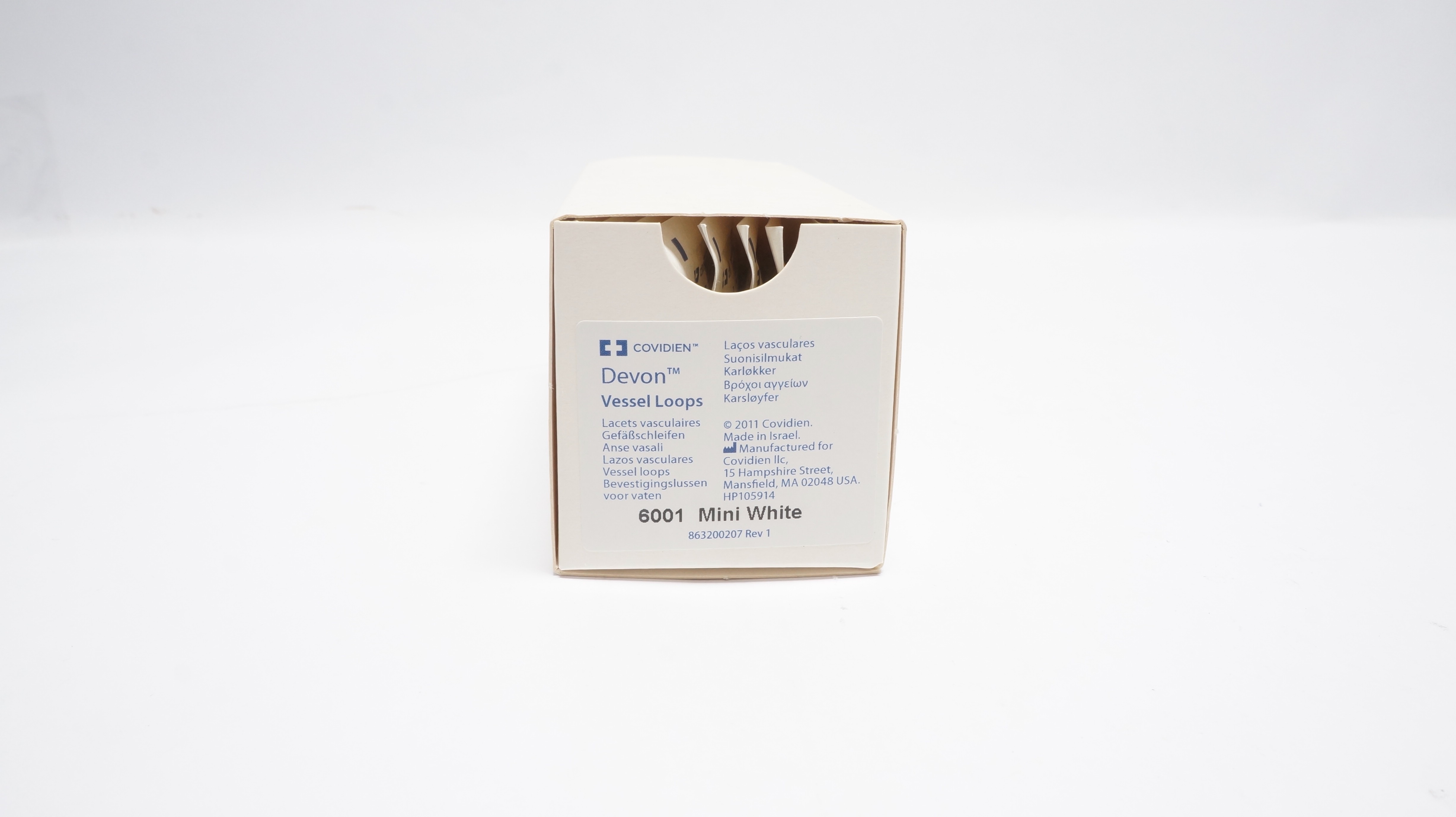 Covidien 31145728 Devon Vessel Loops 6001 Mini White (x) - Box of 20