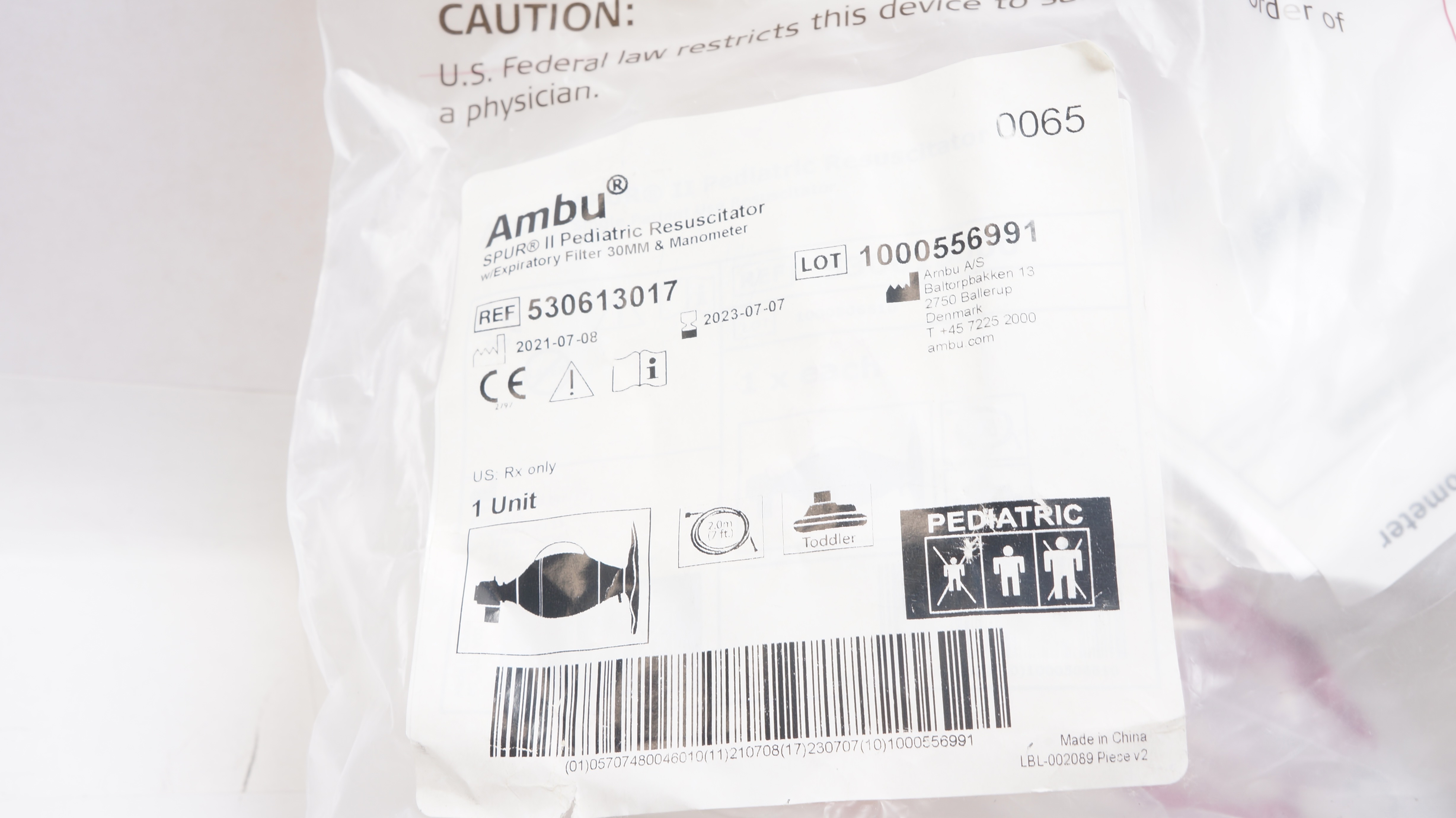 AMBU 530613017 SPUR II Pediatric Resuscitator w/ Expiratory Filter 30mm (x)