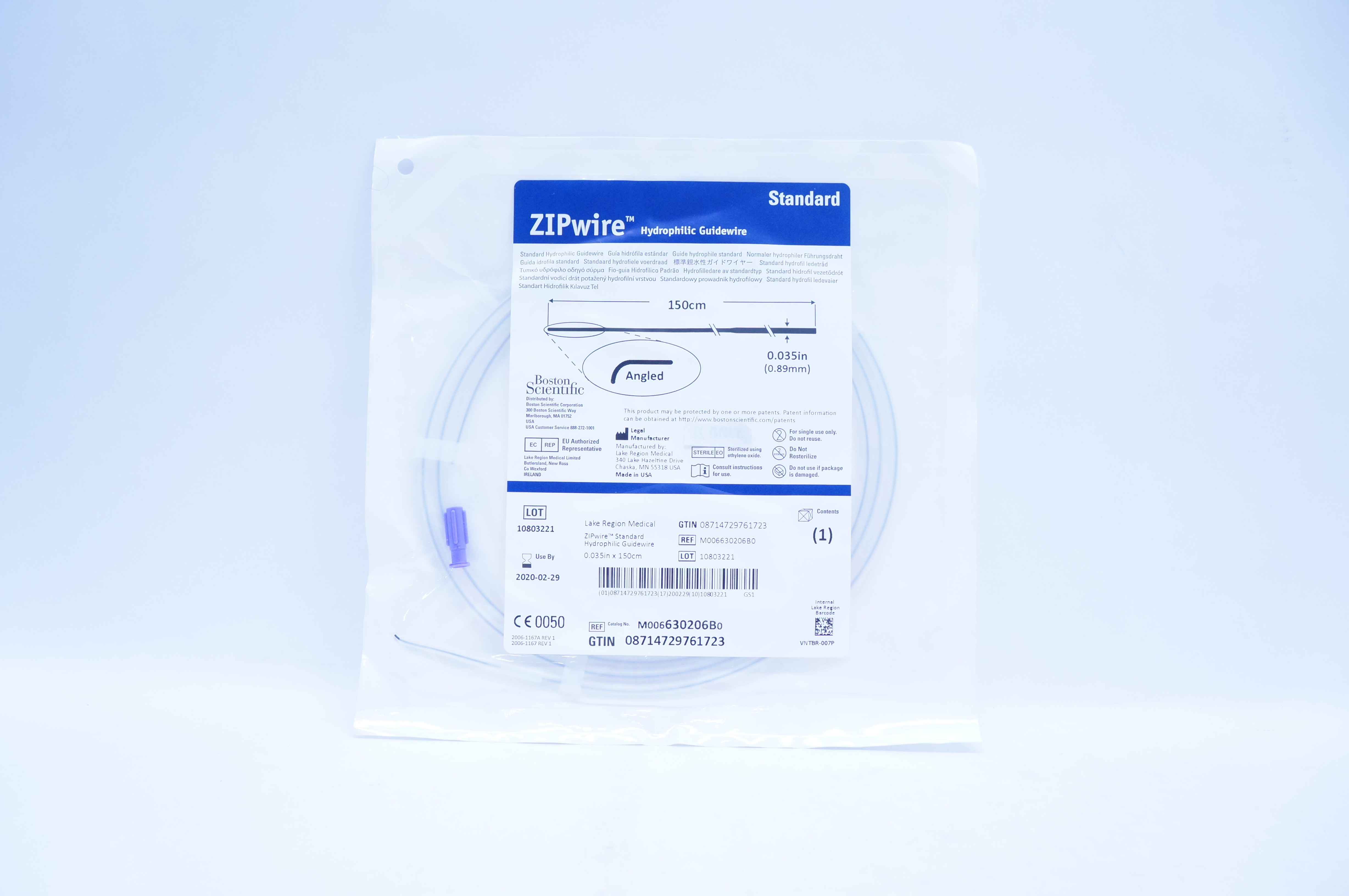 Lake Region Medical M006630206B0 Hydrophilic Guidewire 0.035in. x 150cm (x)