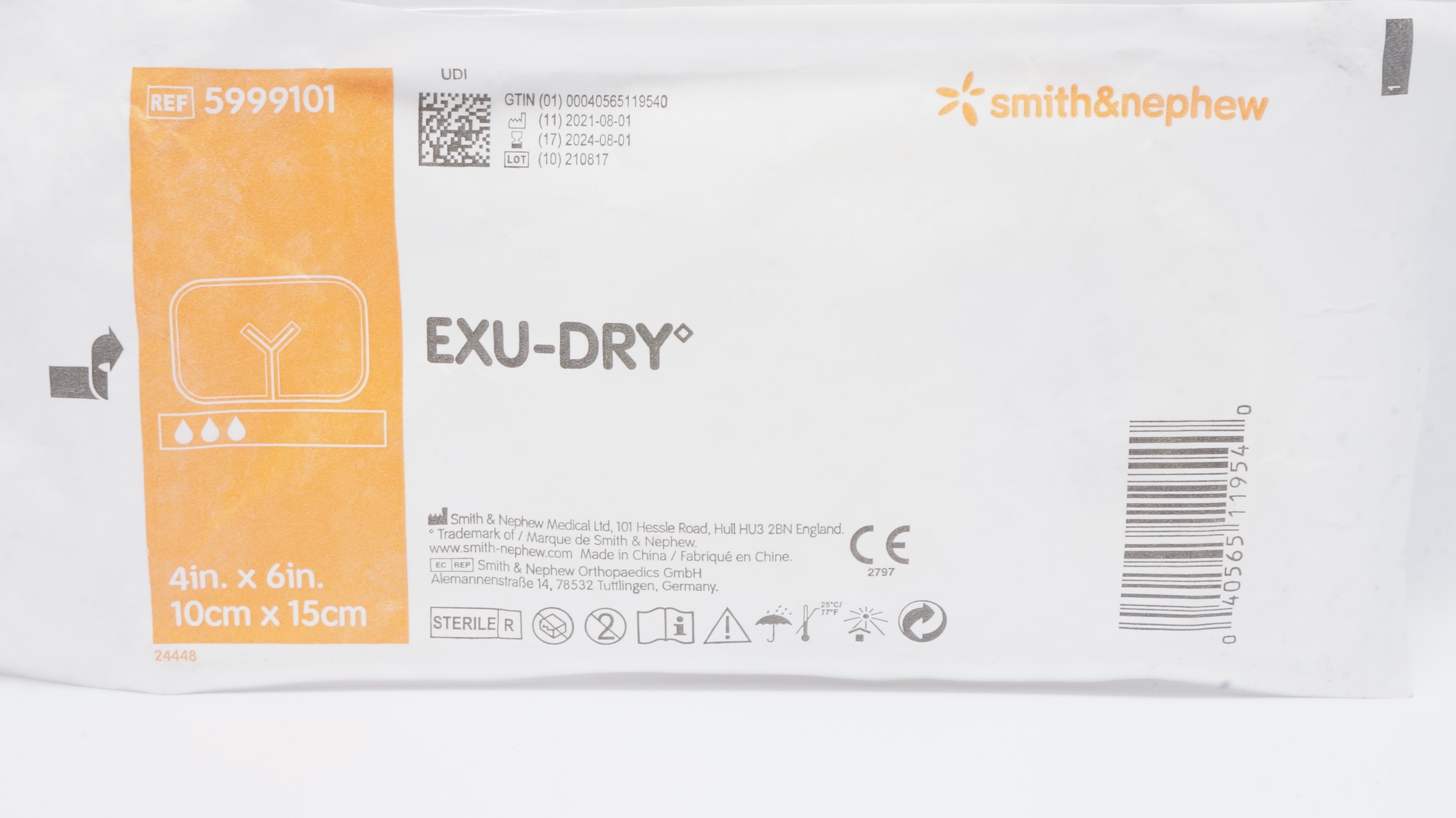 Smith&Nephew 5999101 Exu-Dry Slit Tube Dressing 4inch x 6inch (x)