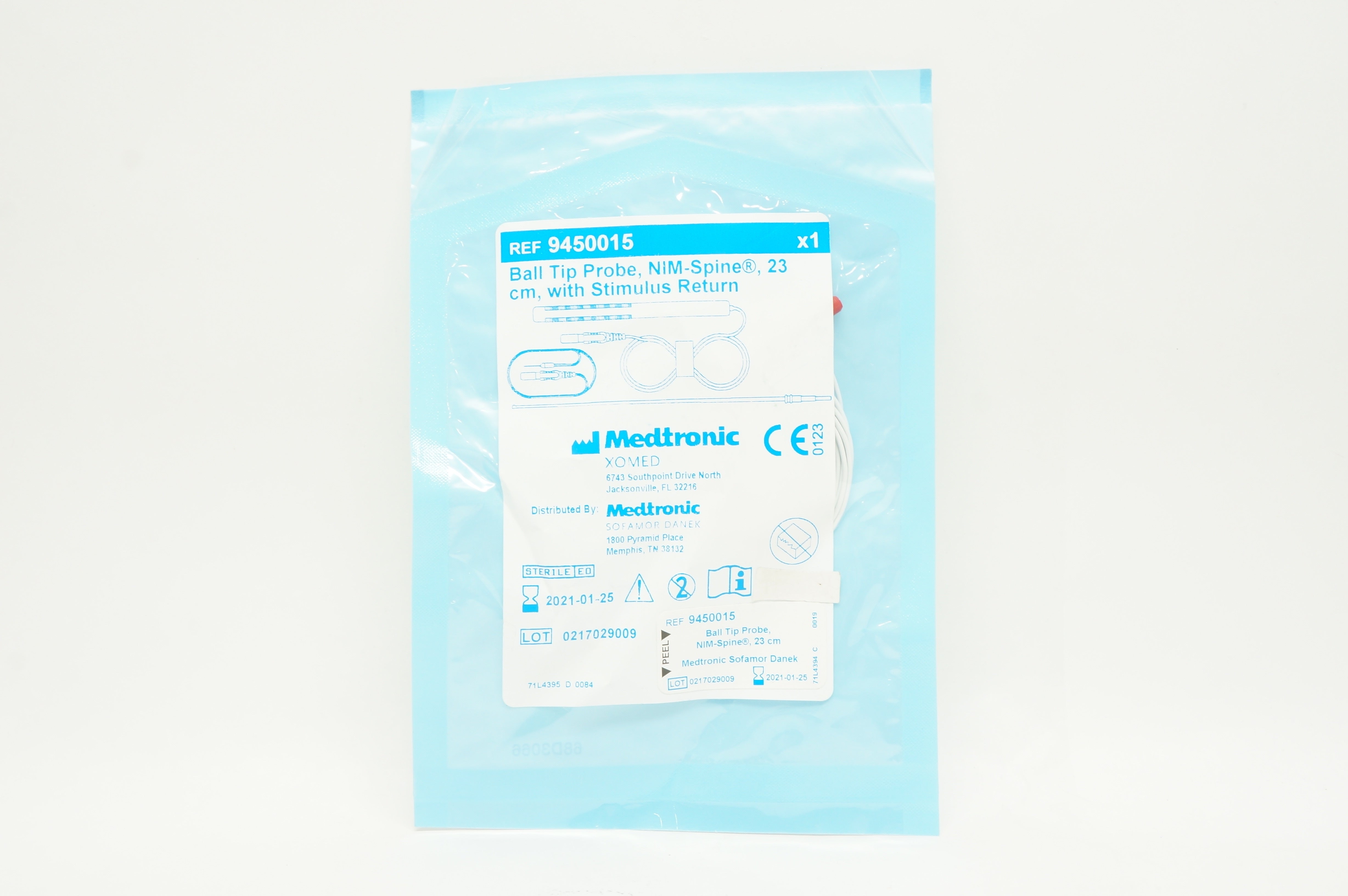 Medtronic 9450015 Xomed Ball Tip Probe, NiMSpine With Stimulus Return