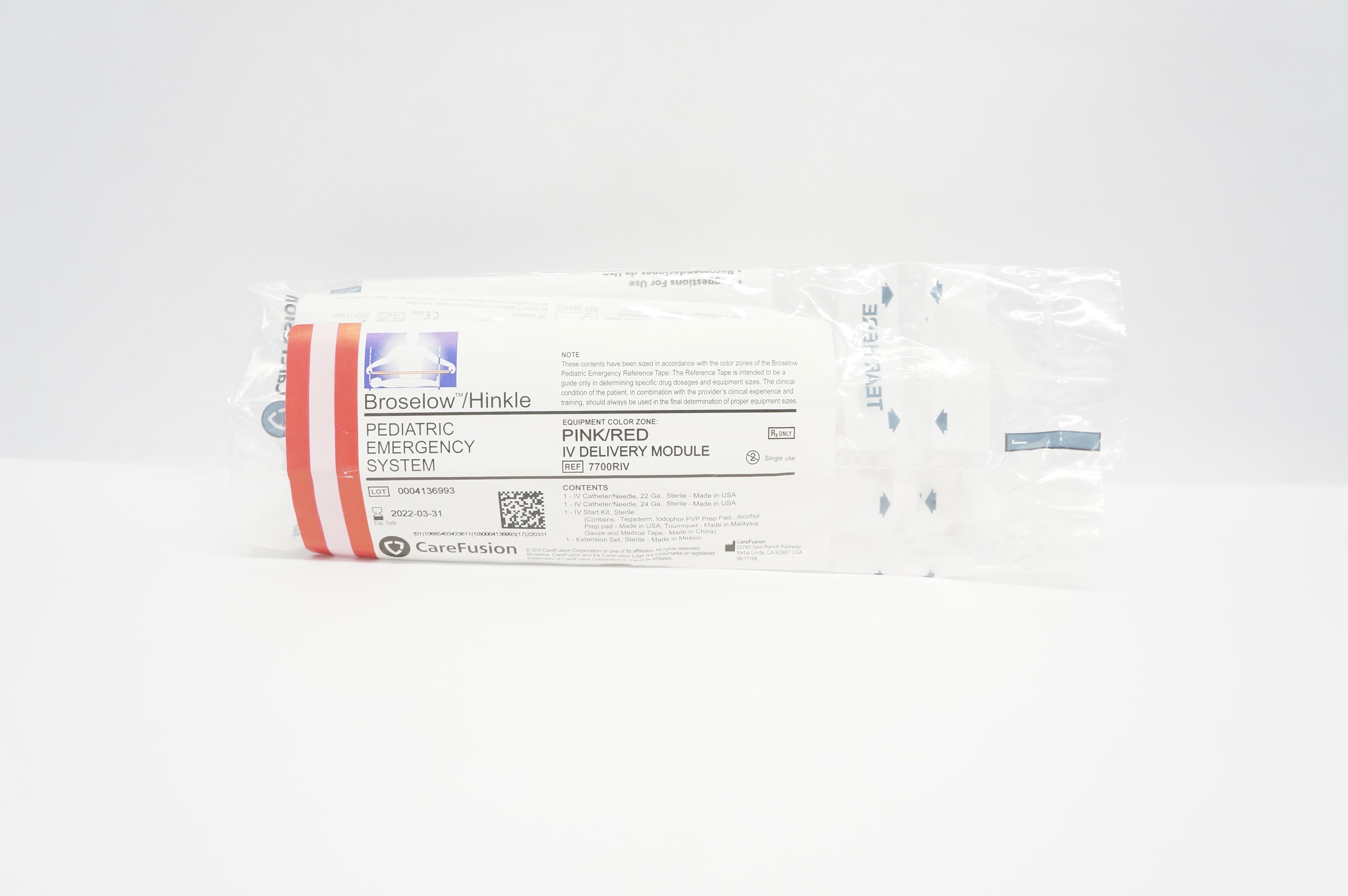 CareFusion 7700RIV Broselow/Hinkle Pediatric Emergency System Pink/Red (x)