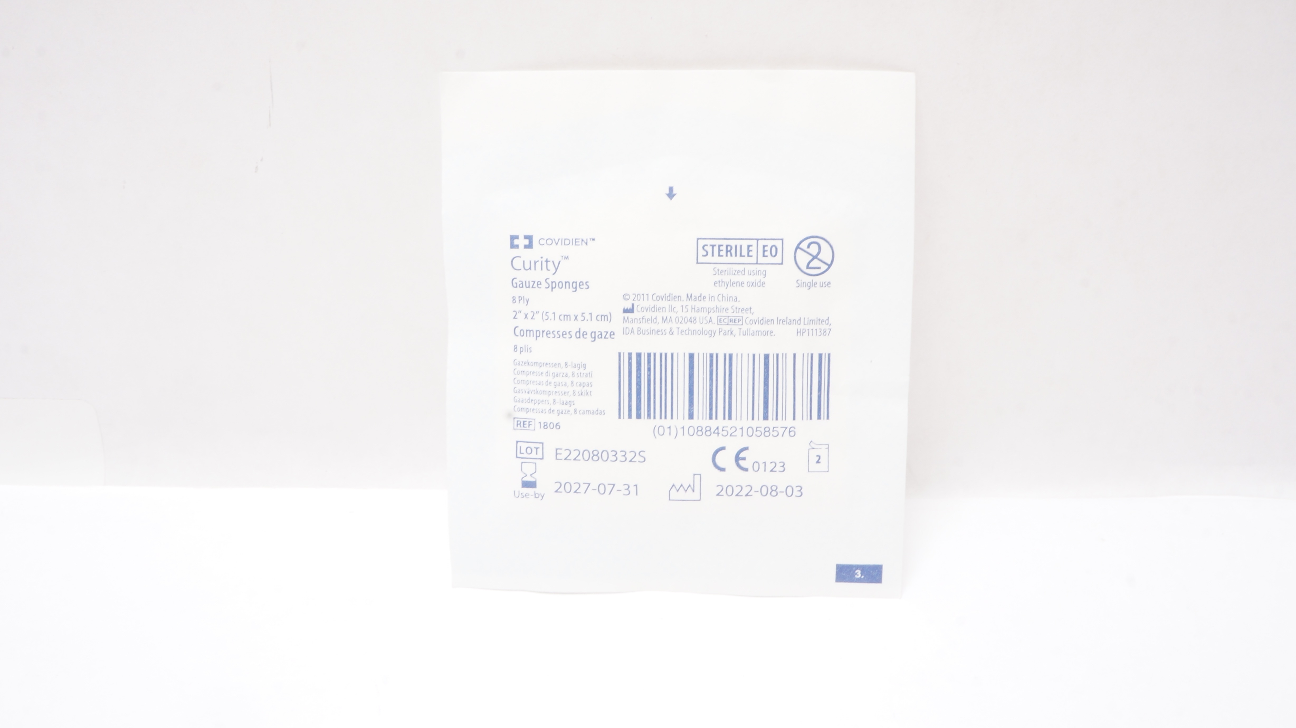 Covidien 1806 Curity Gauze Sponges 8-Ply 2 inch x 2 inch