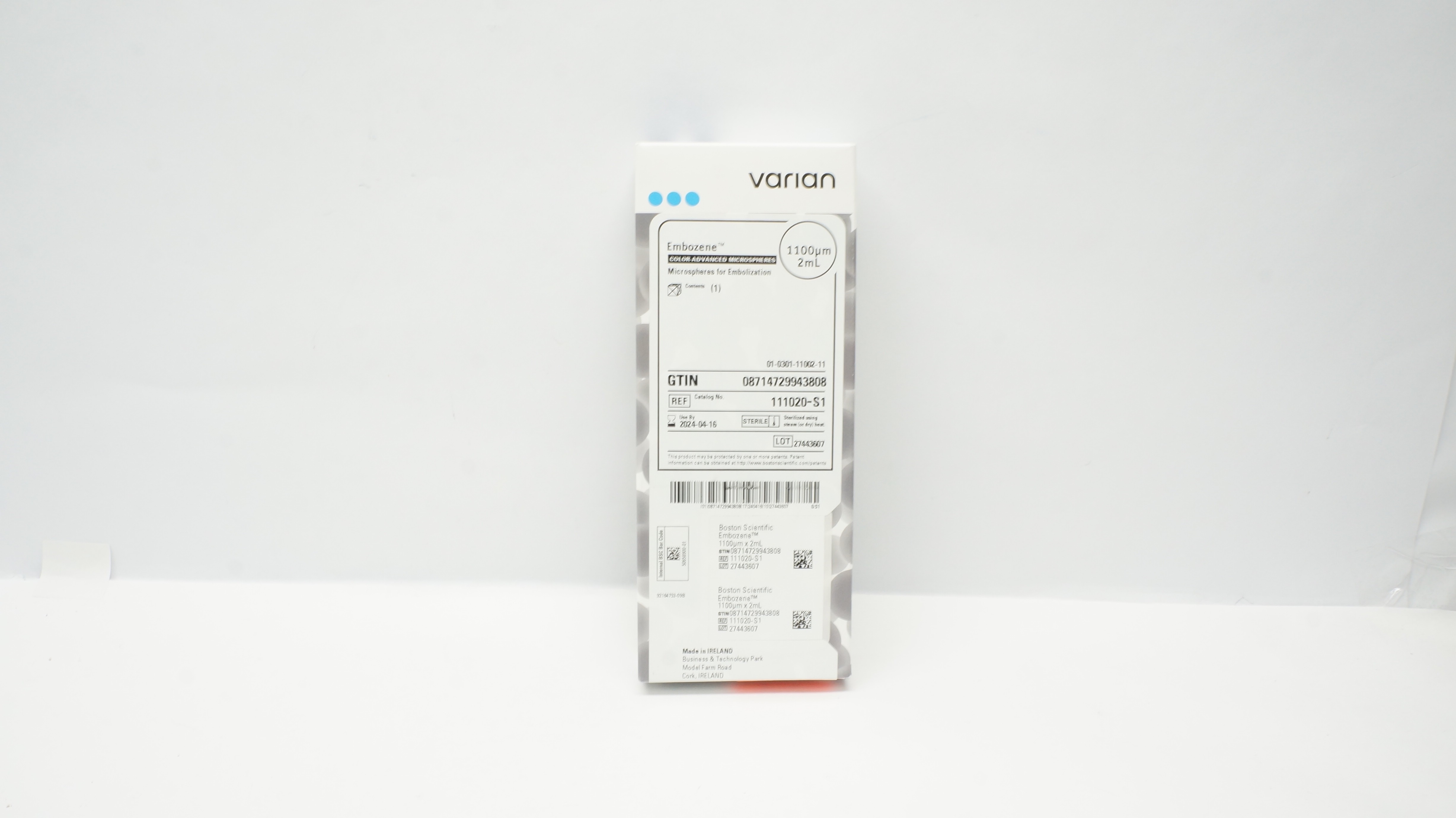 Boston Scientific 111020-S1 Embozene Varian Microspheres 1100µm x 2 mL (x)