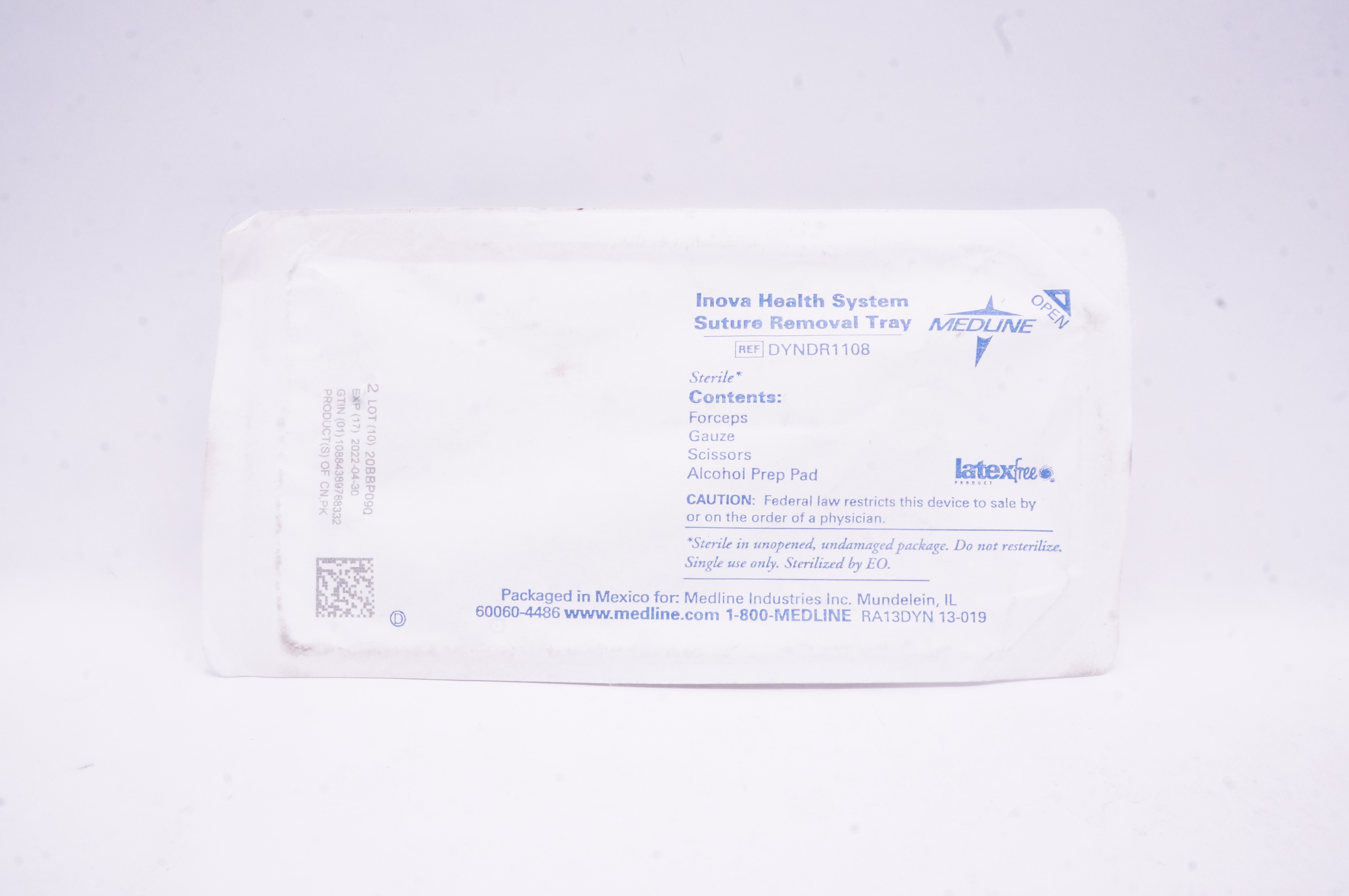 Medline DYNDR1108 Inova Health System Stre Removal Tray