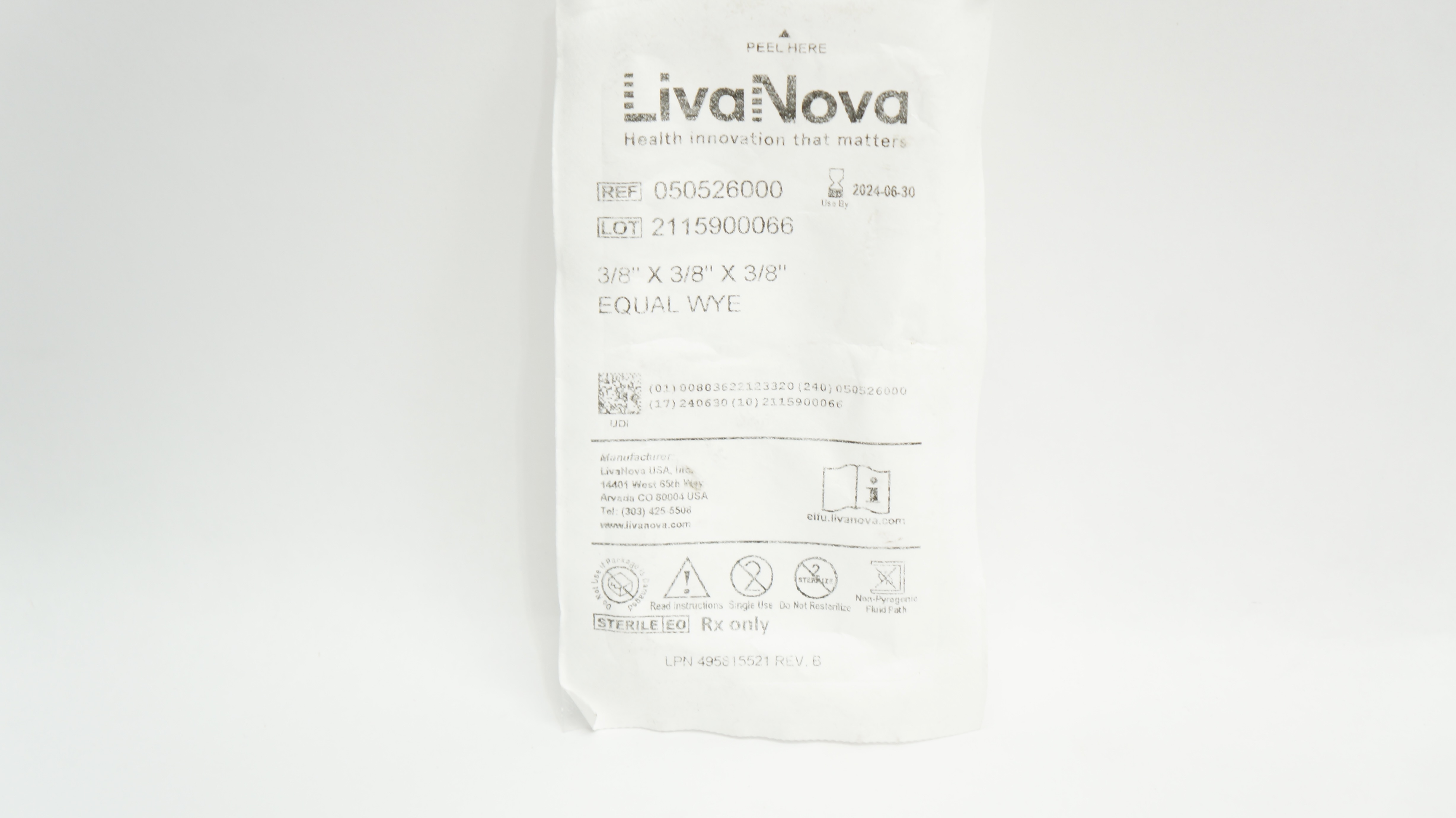 Liva Nova 050526000 Equal Wye 3/8inch x 3/8inch x 3/8inch
