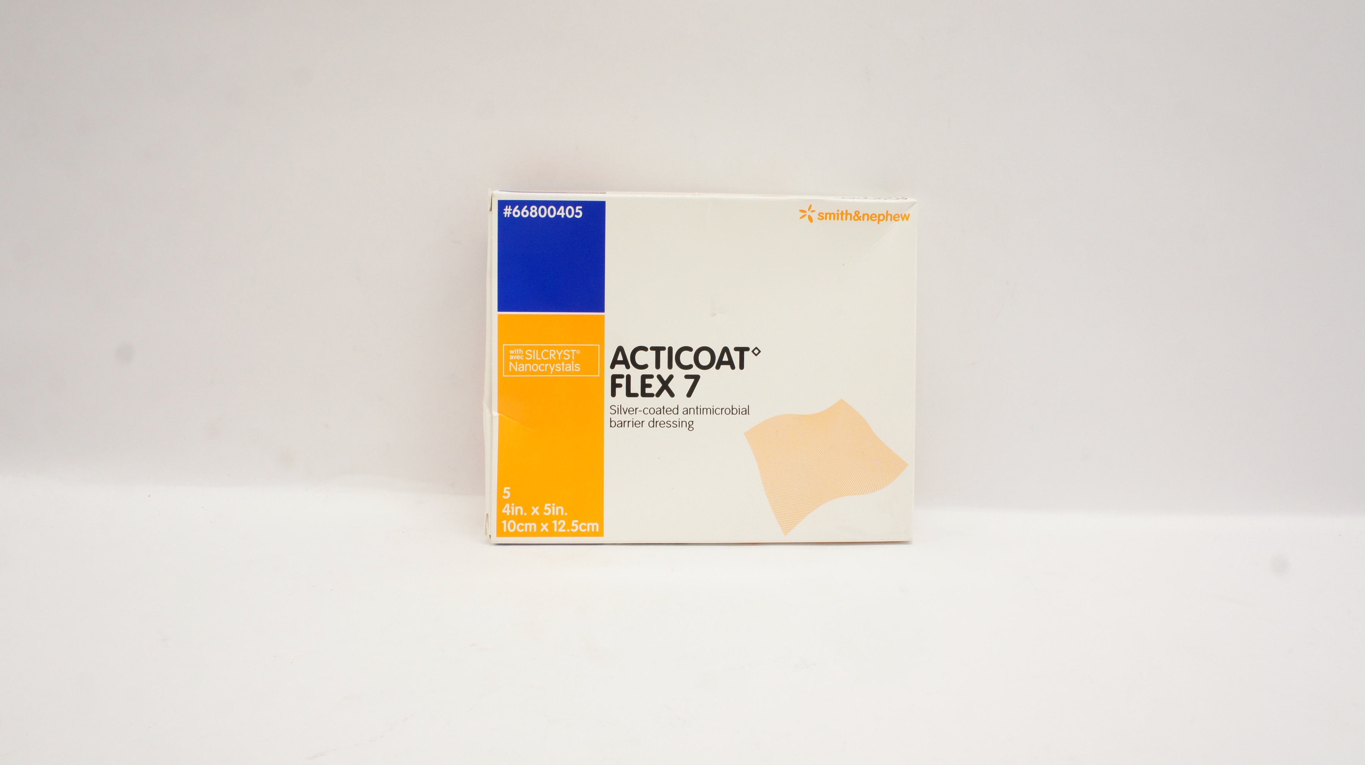 Smiths&Nephew 66800405 ACTICOAT FLEX 7 Silver-coated 4inch x 5inch - Box of 5(x)