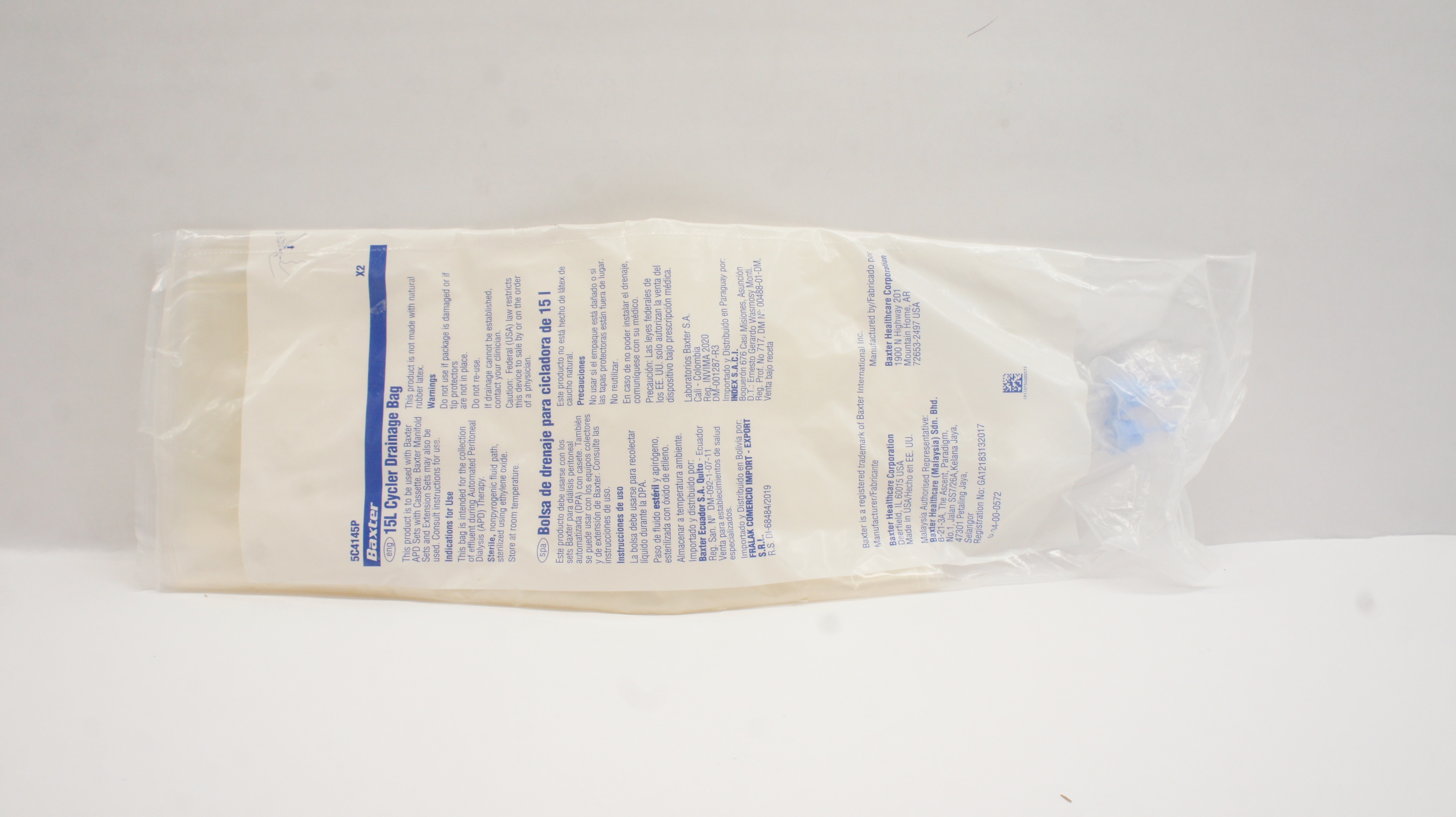 Baxter 5C4145P Cycler Drainage Bag 15L - Pack of 2