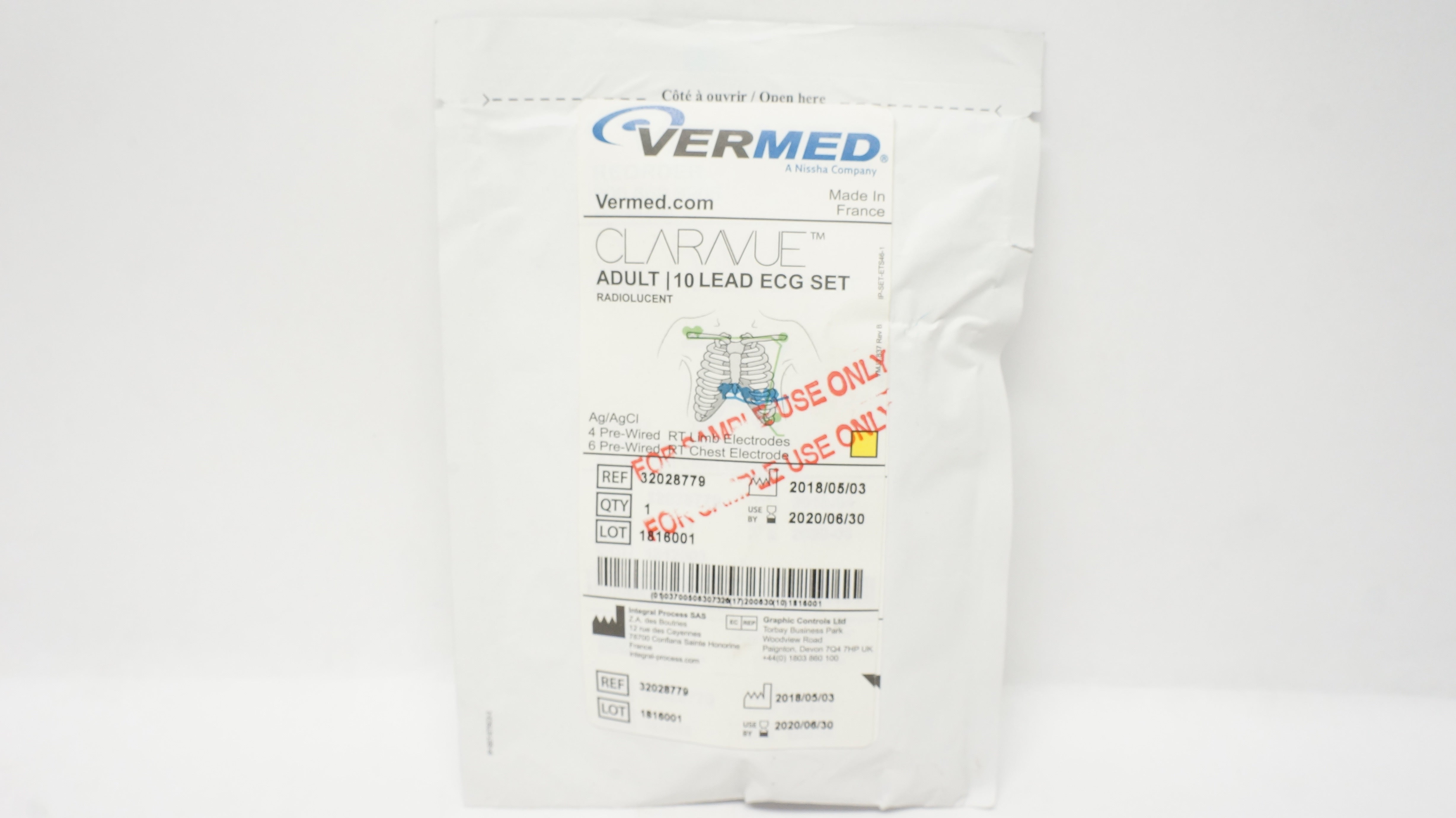 Vermed 32028779 Adult 10Lead ECG Set (x)