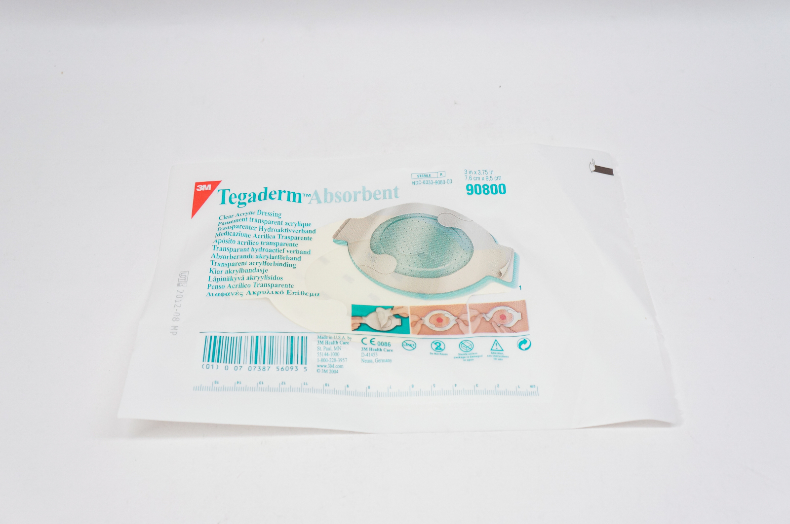3M 90800 Tegaderm Absorbent Clear Acrylic Dressing 3inch x 3.75inch (x)