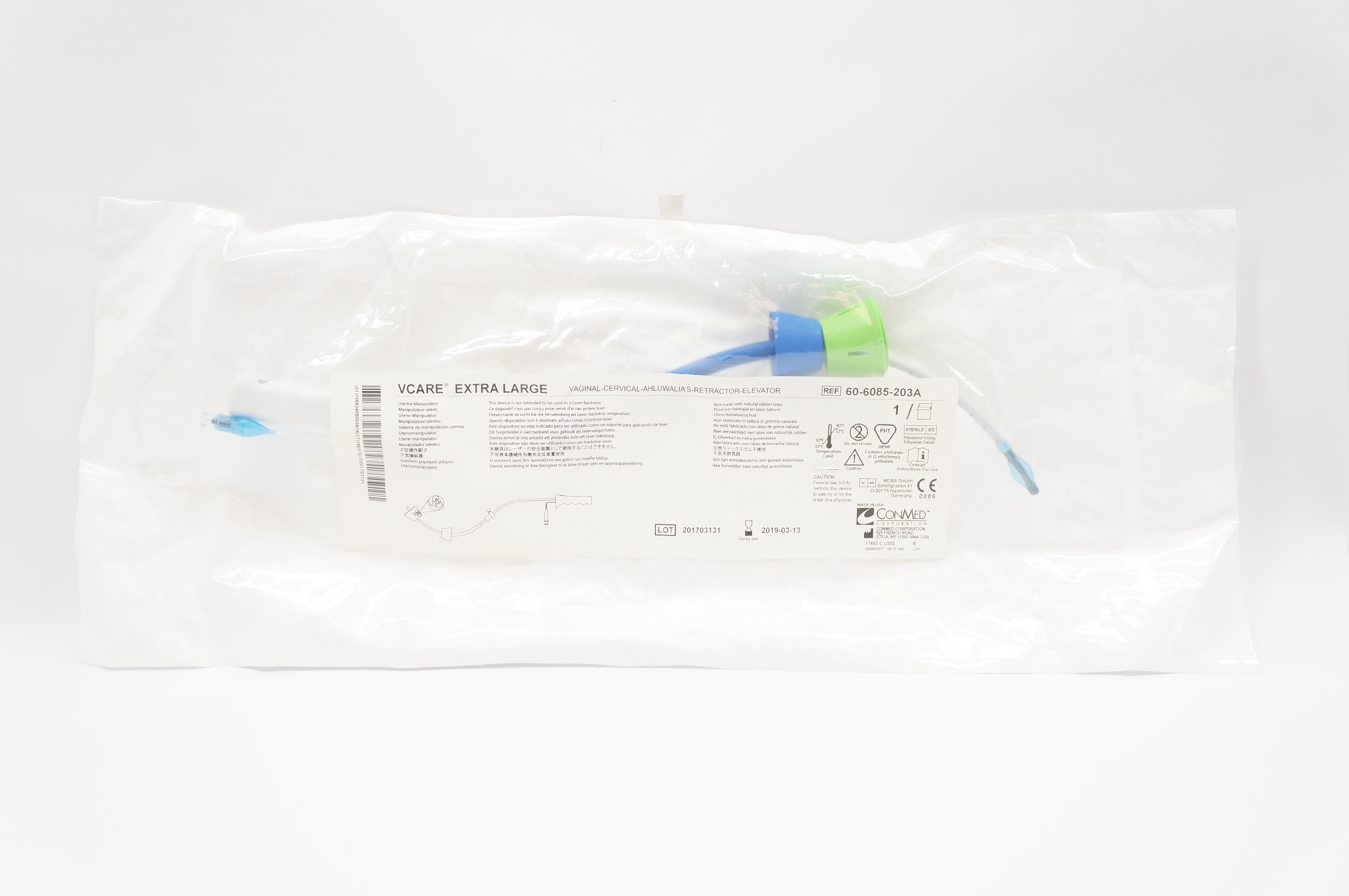ConMed 60-6085-203A Vcare Extra Large Uterine Manipulator, Sterile (x)
