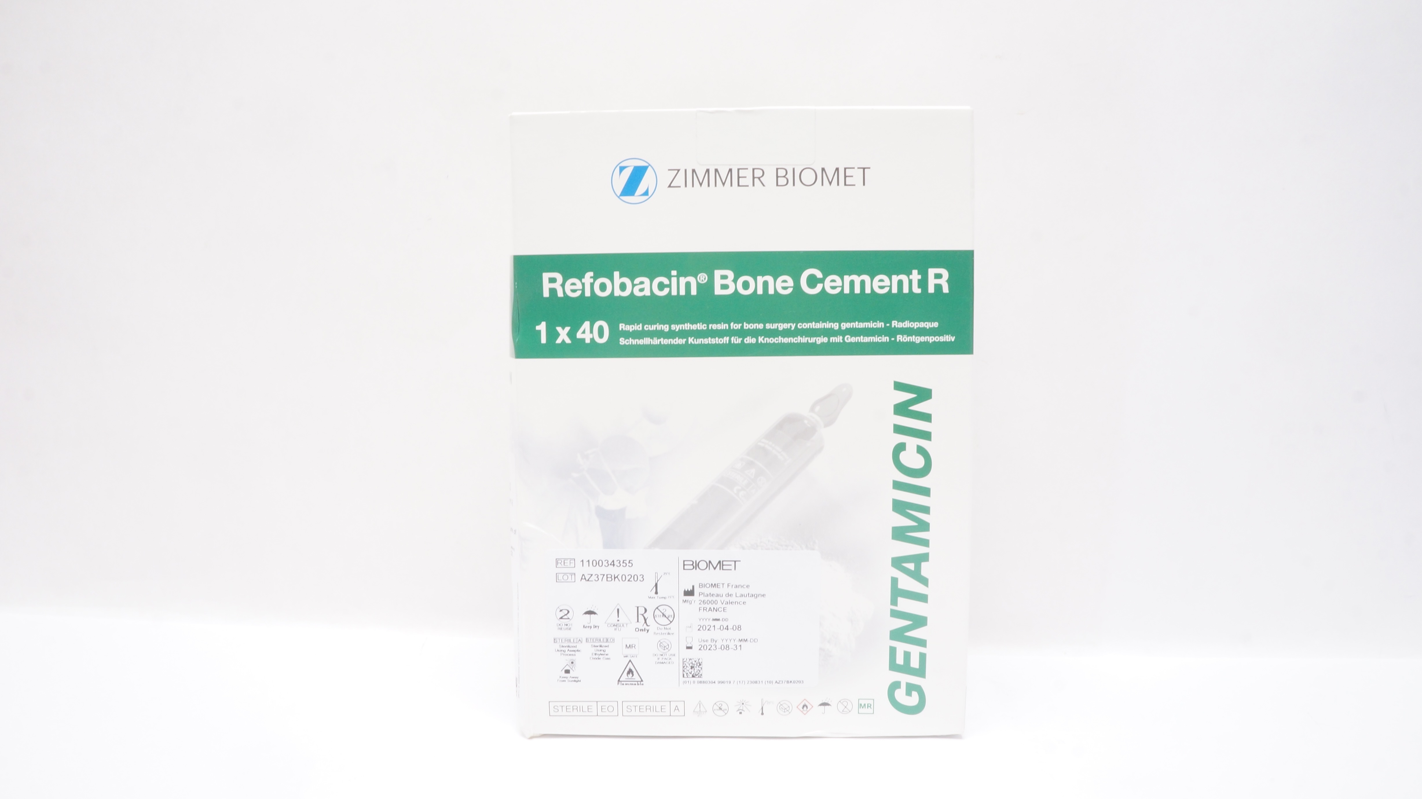Biomet 110034355 Refobacin Bone CementR 1 x 40