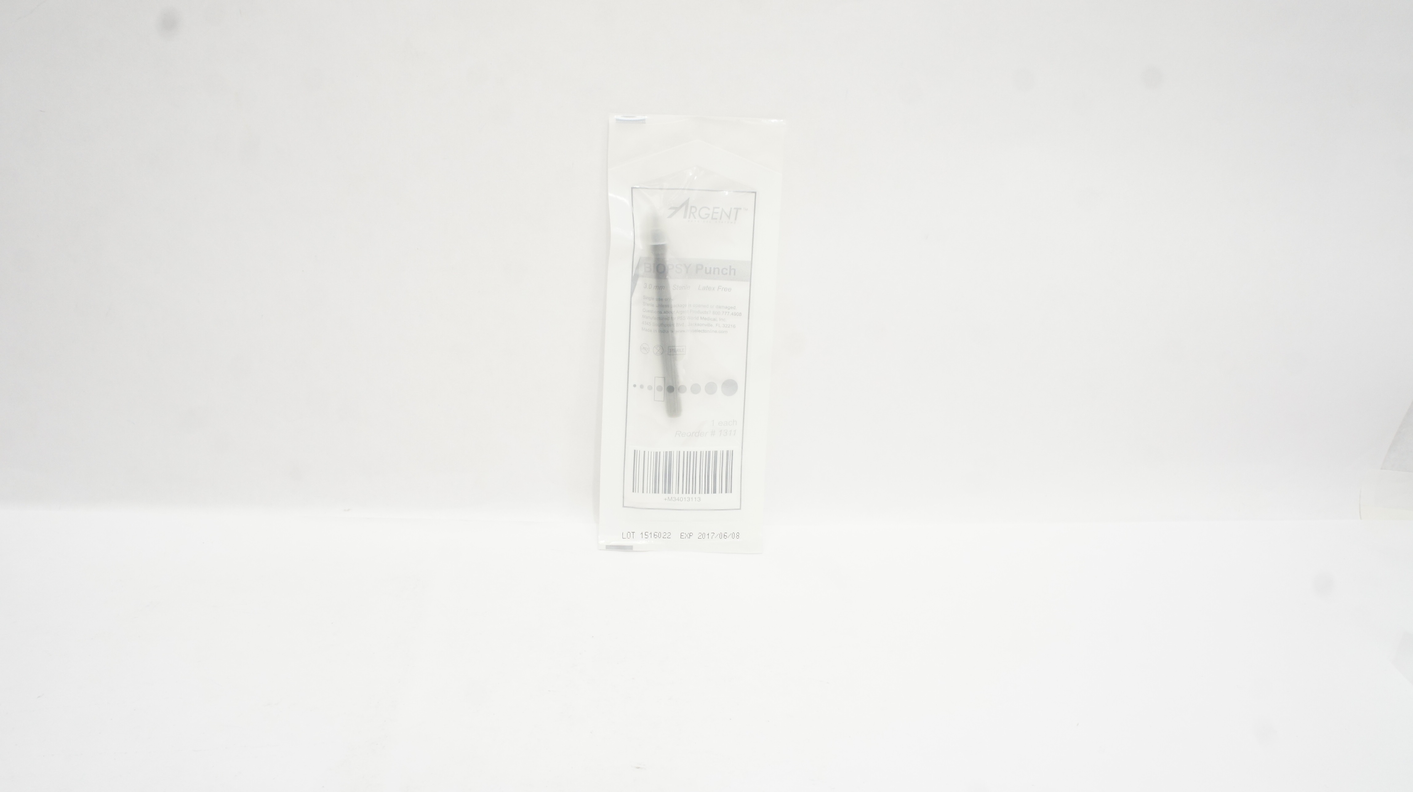 Argent 1311 Biopsy Punch 3.0mm Sterile Latex Free (x)
