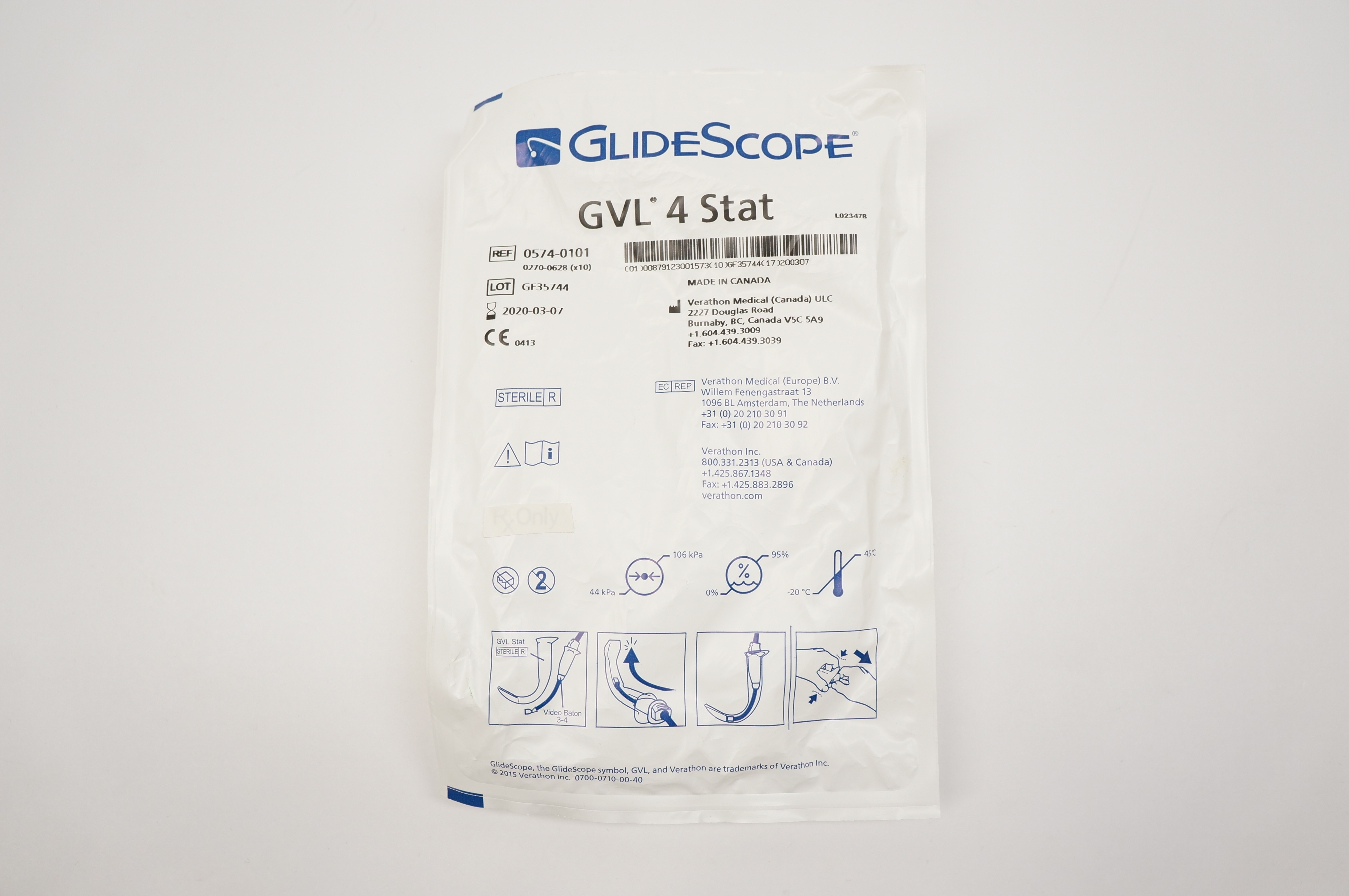 Verathon Medical 0574-0101 GlideScope GVL 4 Stat (x)