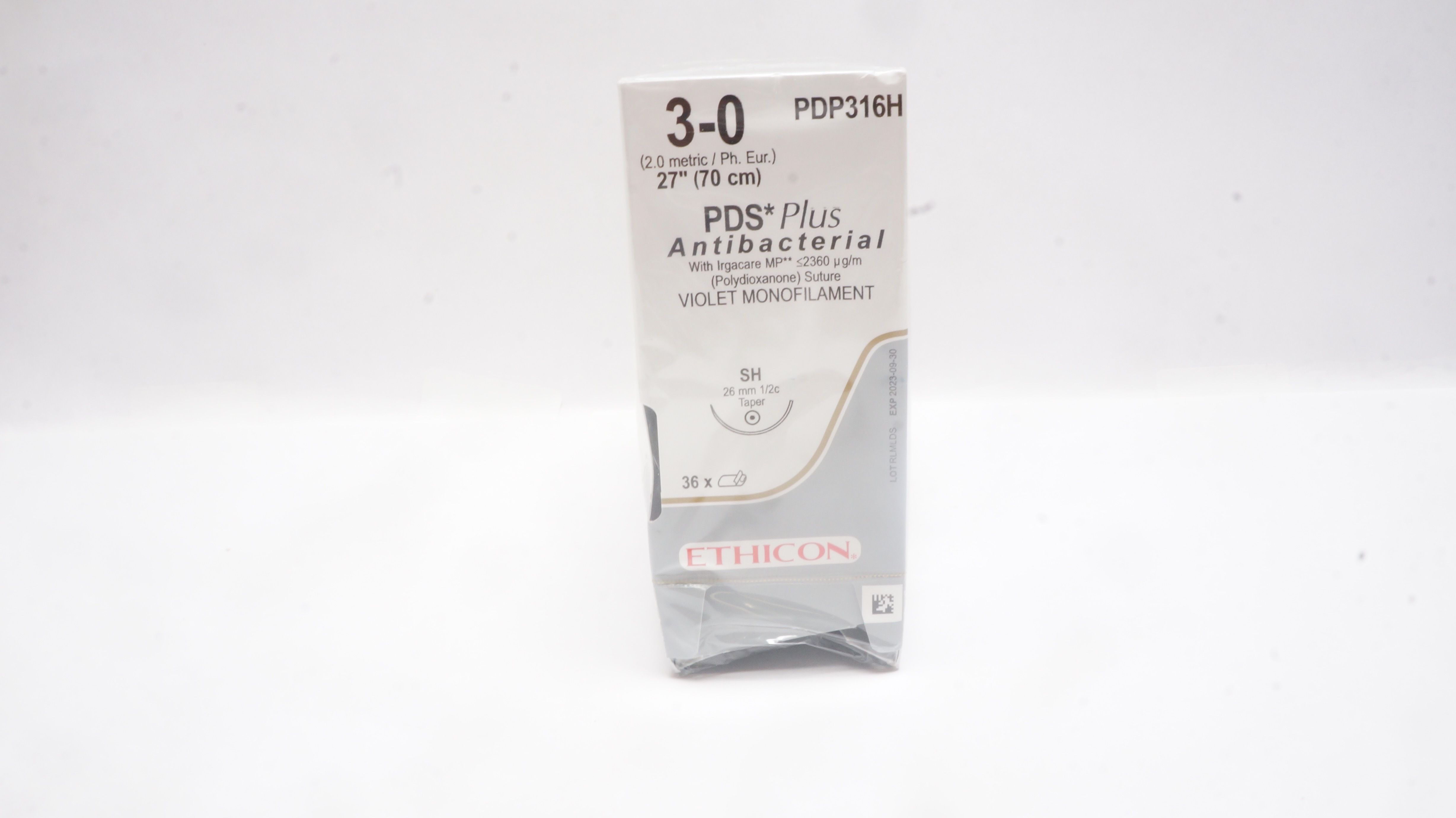 Ethicon PDP316H 3-0 VIOLET MONOFILAMENT SH 26mm 1/2c Taper 27inch (x)- Box of 36