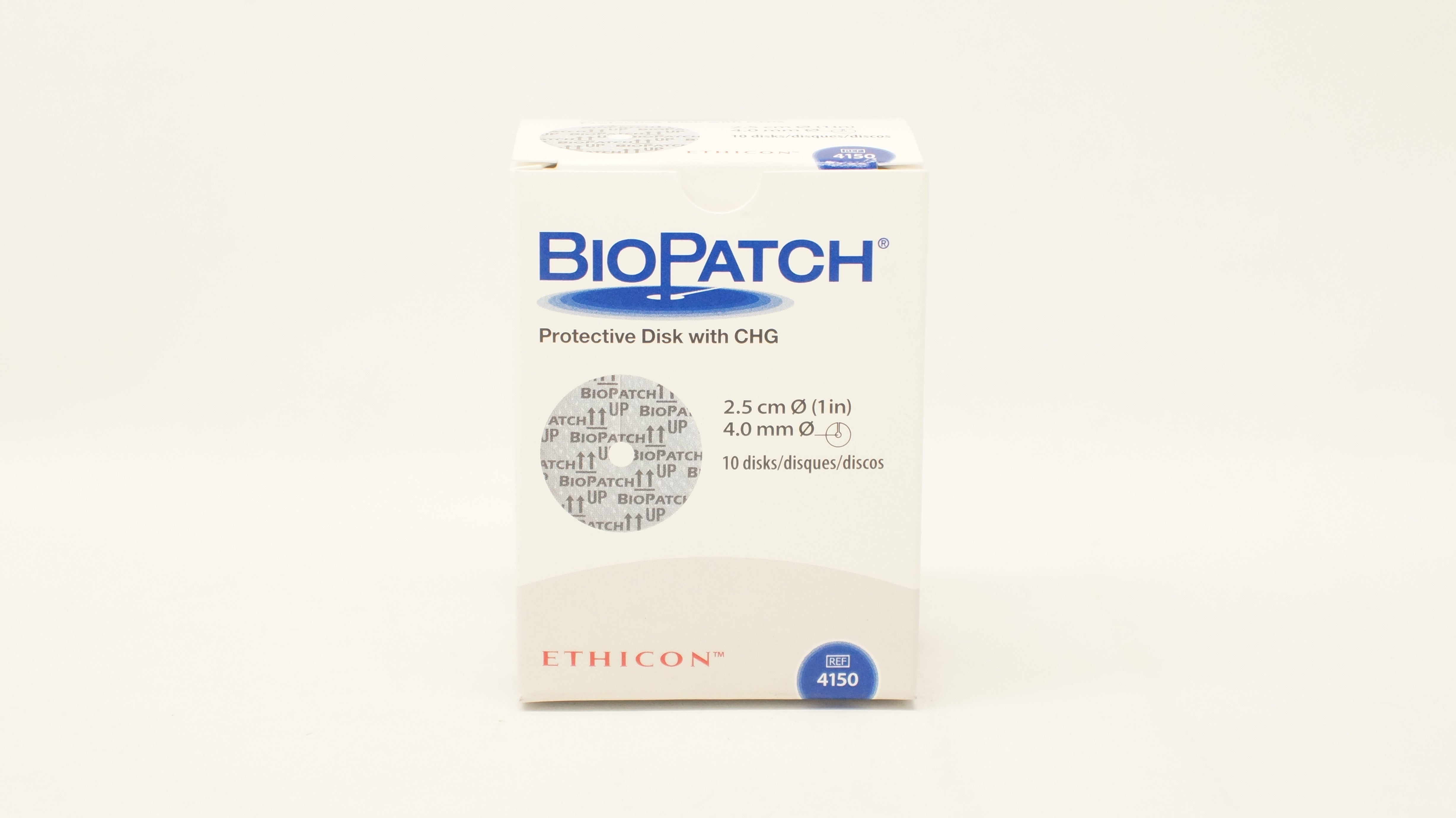 Bio Patch's Ethicon 4150 BioPatch Protective Disk with CHG 1 inch x 4.0mm - Box of 10
