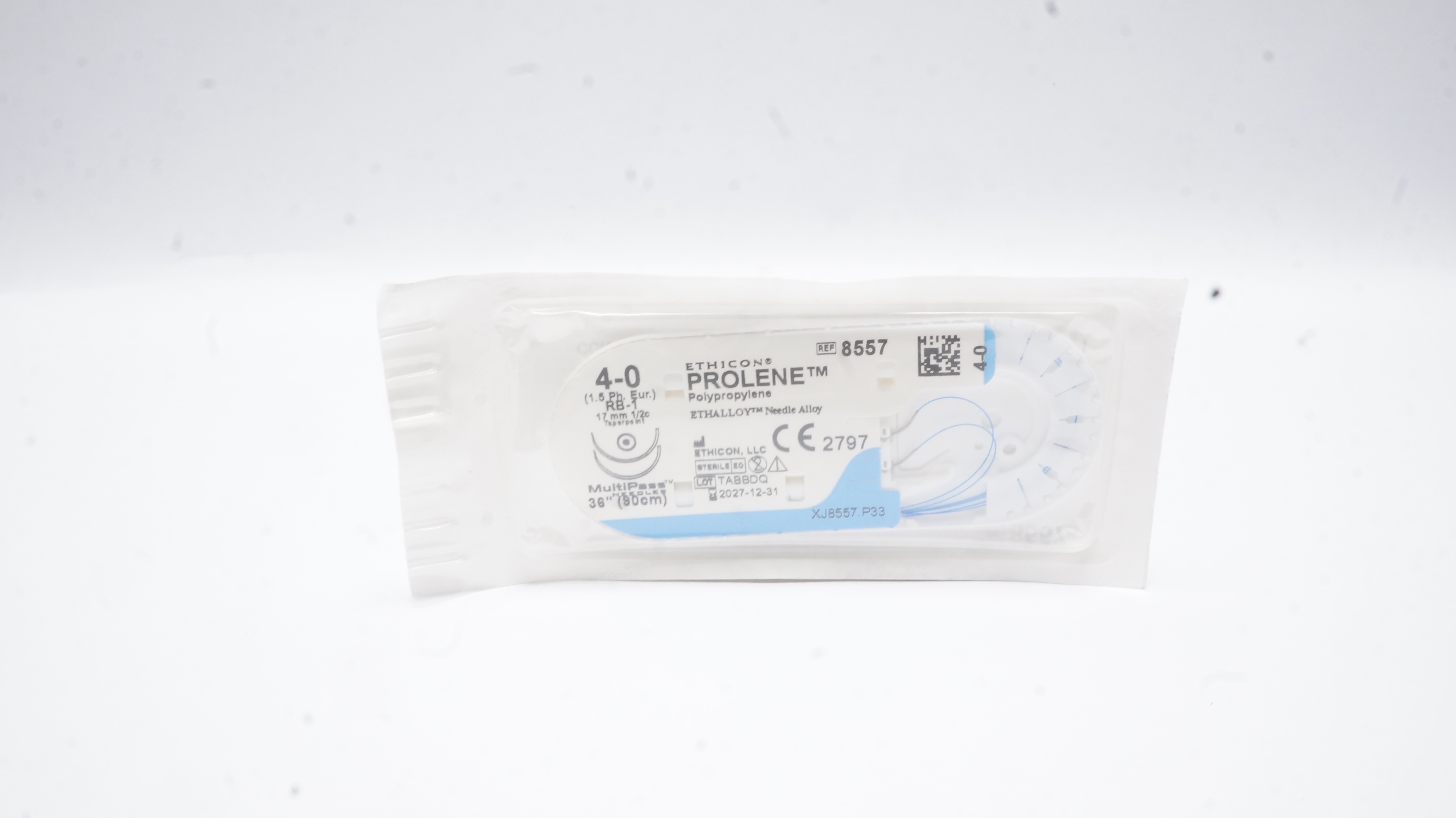 Ethicon 8557 4-0 PROLENE Polypropylene Stre RB-1, 17mm 1/2c Taperpoint ...