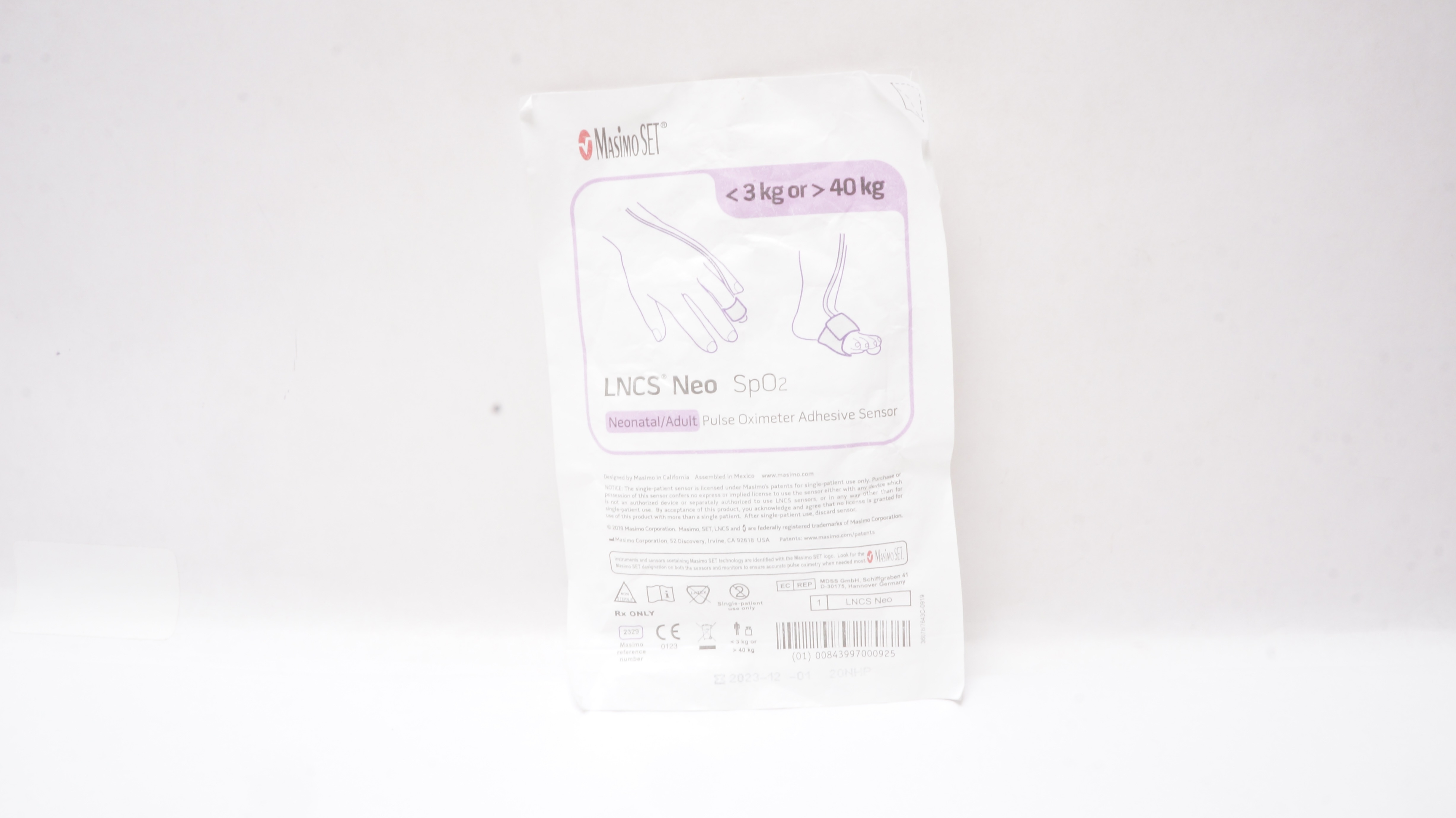MasimoSet 2329 Neonatal/Adult Pulse Oximeter Adhesive Sensor < 3kg or > 40kg (x)