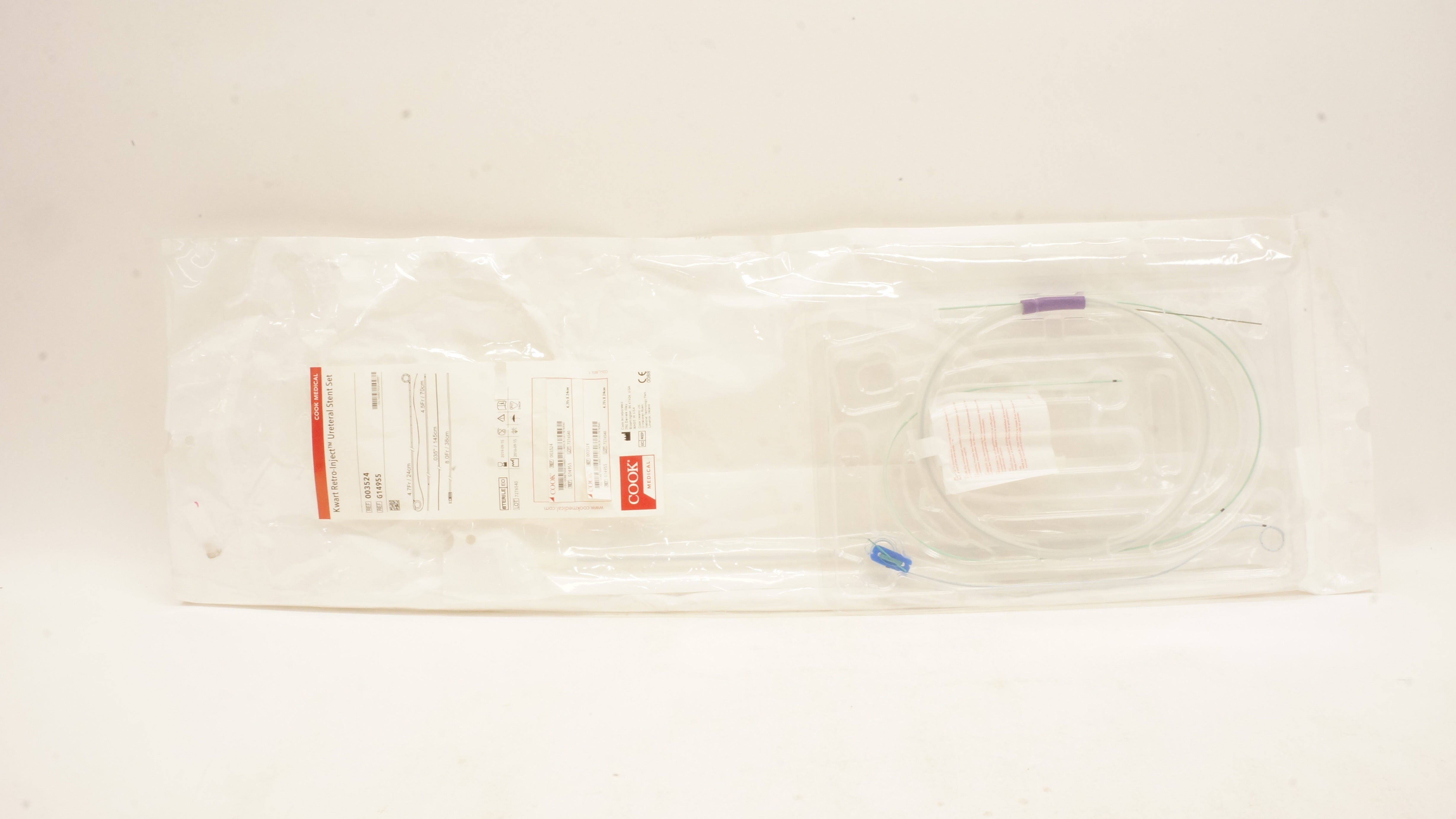 Cook Medical G14955 Kwart Retro-Inject Ureteral Stent Set 4.7Fr 24cm (x)