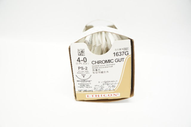 Ethicon 1637G 4-0 CHROMIC GUT PS-2 3/8 19mm 18inch - Box of of 12