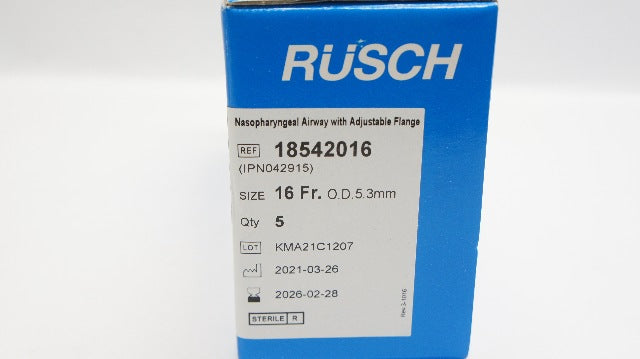 Teleflex 18542016 Rusch Nasopharyngeal Airway W/Adjustable Flange 16Fr-Box of 5