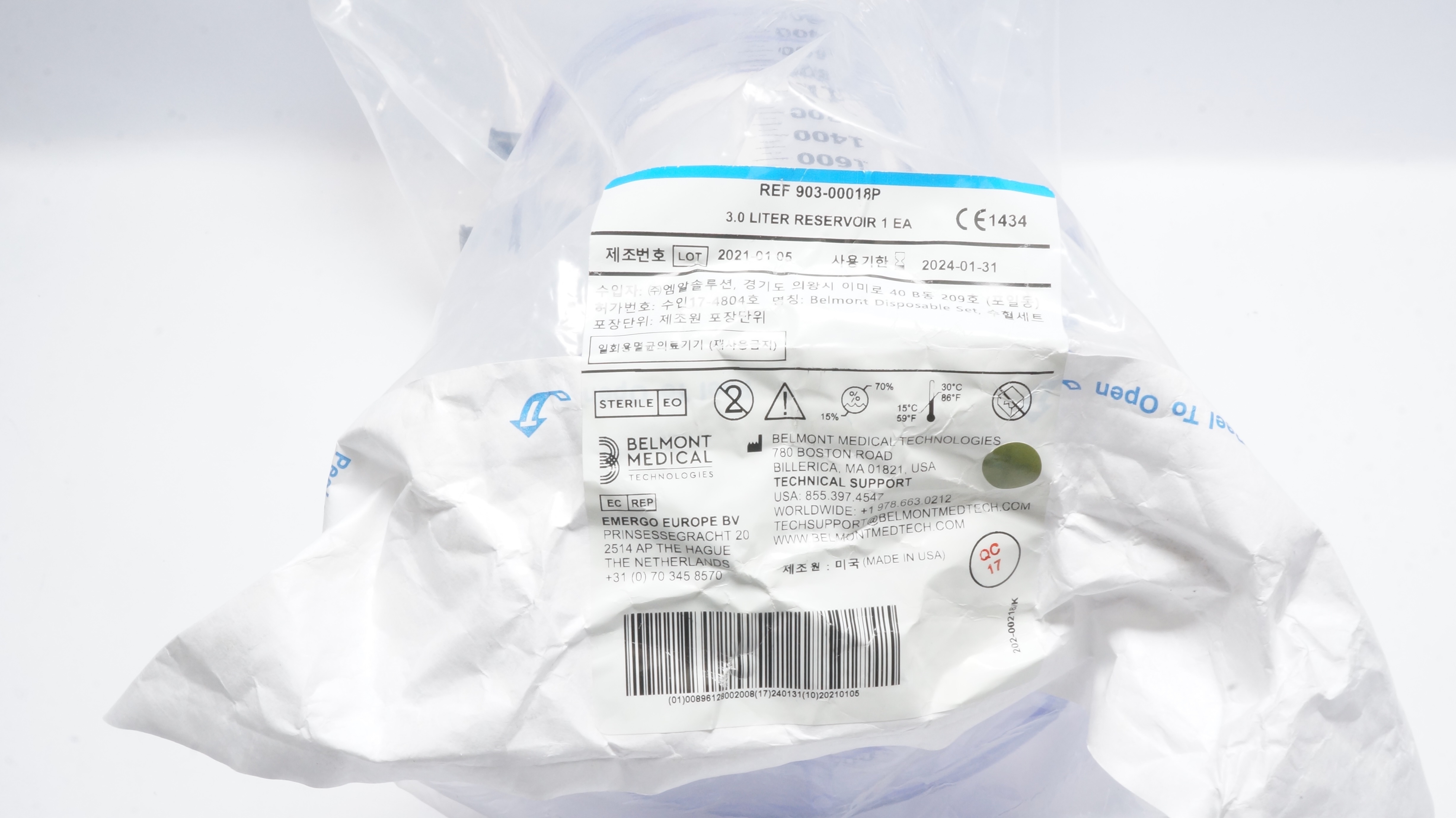 Belmont Medical 903-00018P 3.0 Liter Reservoir (x)