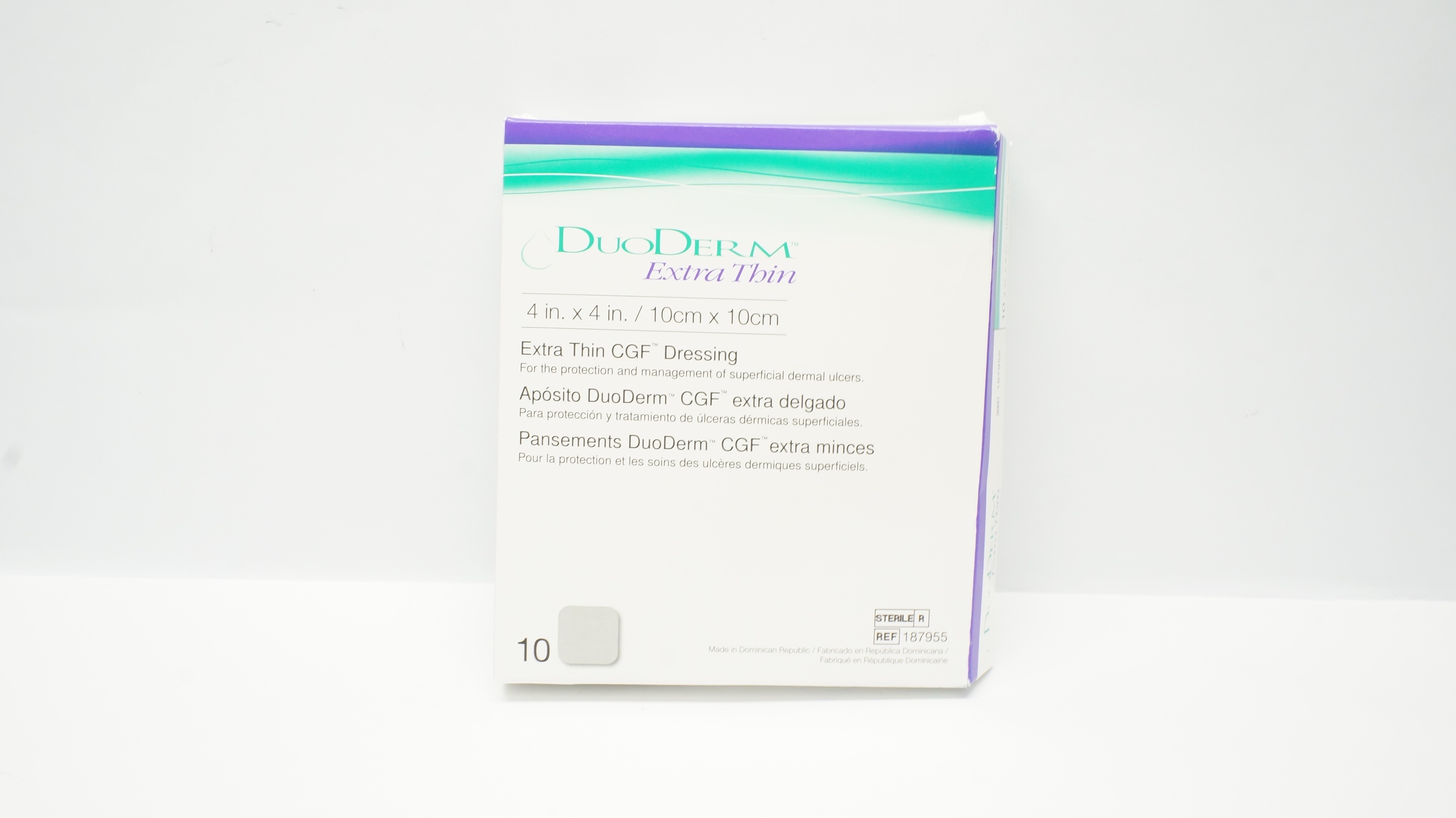 ConvaTec 187955 DuoDerm Extra Thin CGF Dressing 4inch x 4inch - Box of 9