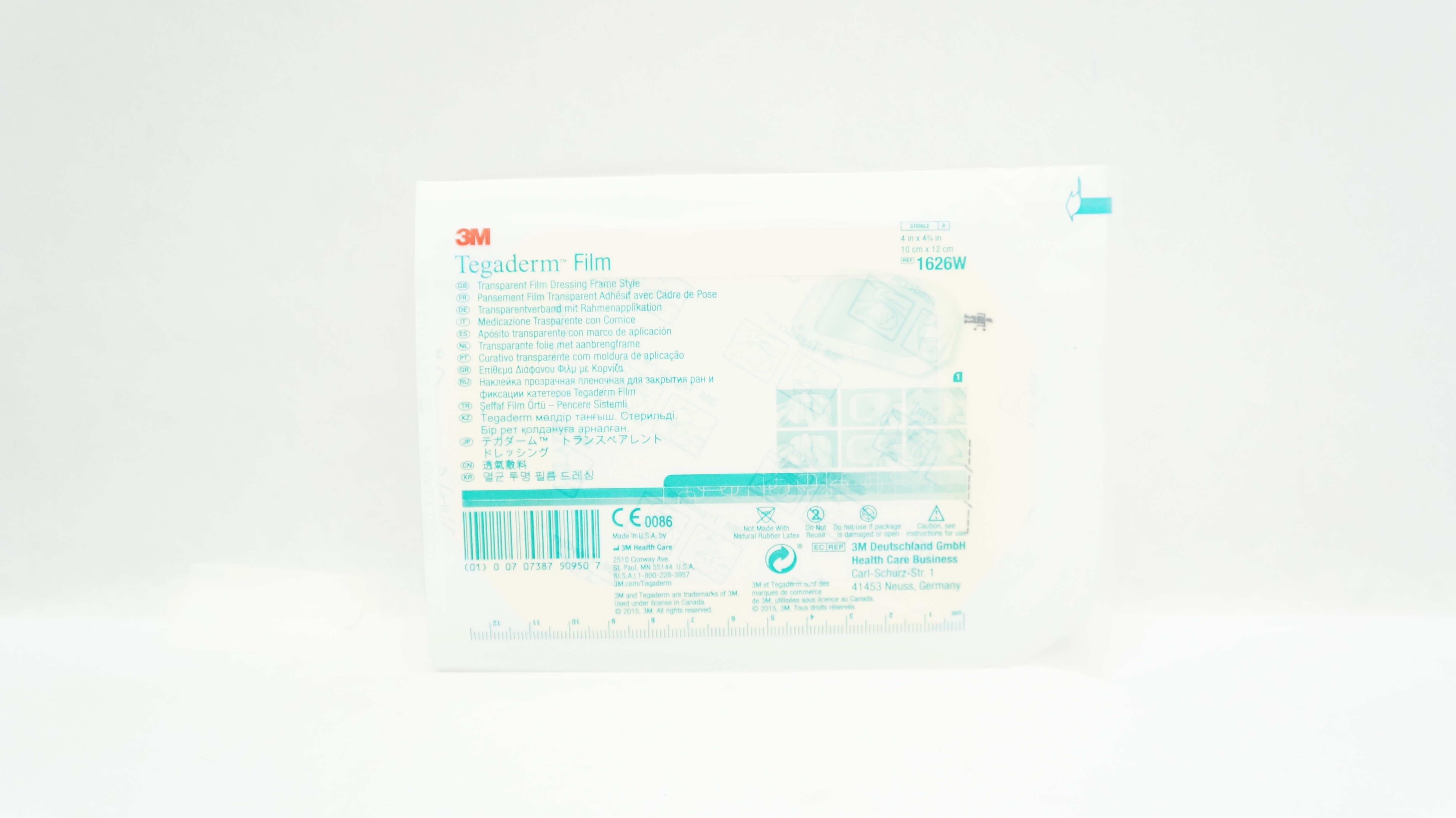 3M 1626W Tegaderm Transparent Film Dressing Frame Style 4 x 4-3/4inch (x)