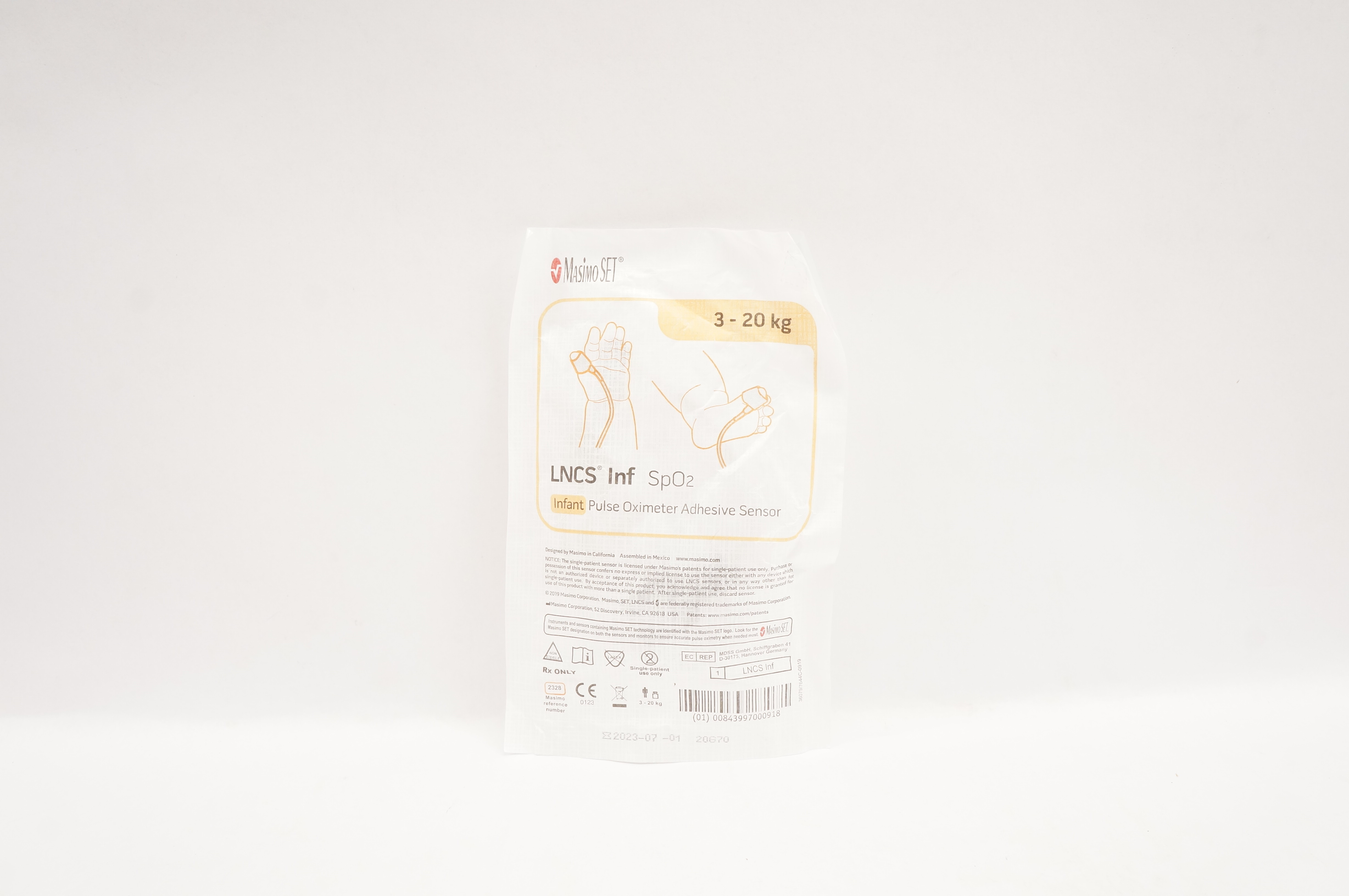 MasimoSet 2328 LNCS Infant SpO2 Pulse Oximeter Adhesive Sensor 3kg - 20kg