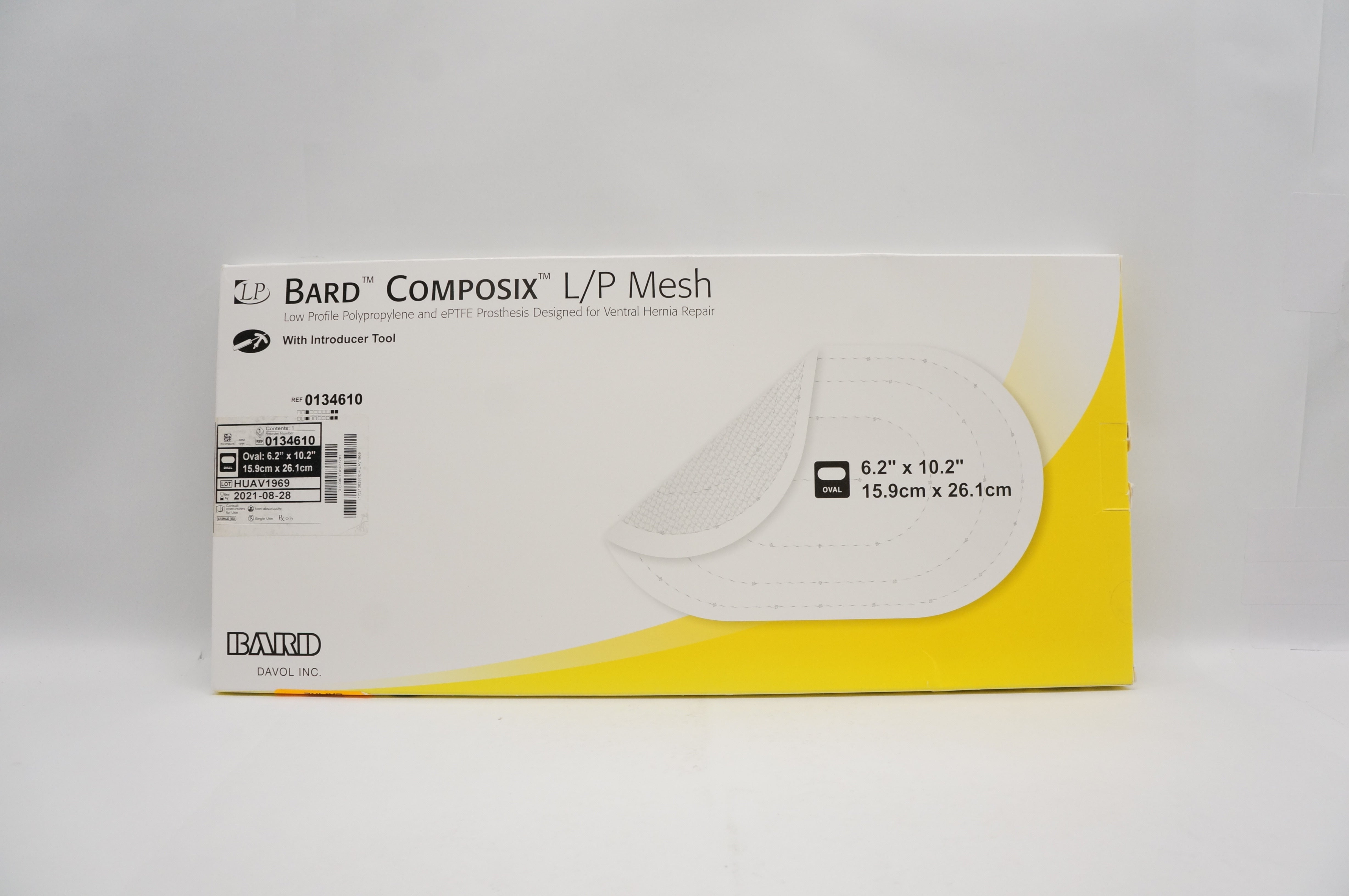 Bard 0134610 Composix L/P Mesh Polypropylene & ePTFE Prosthesis 6.2x10.2 inch(x)