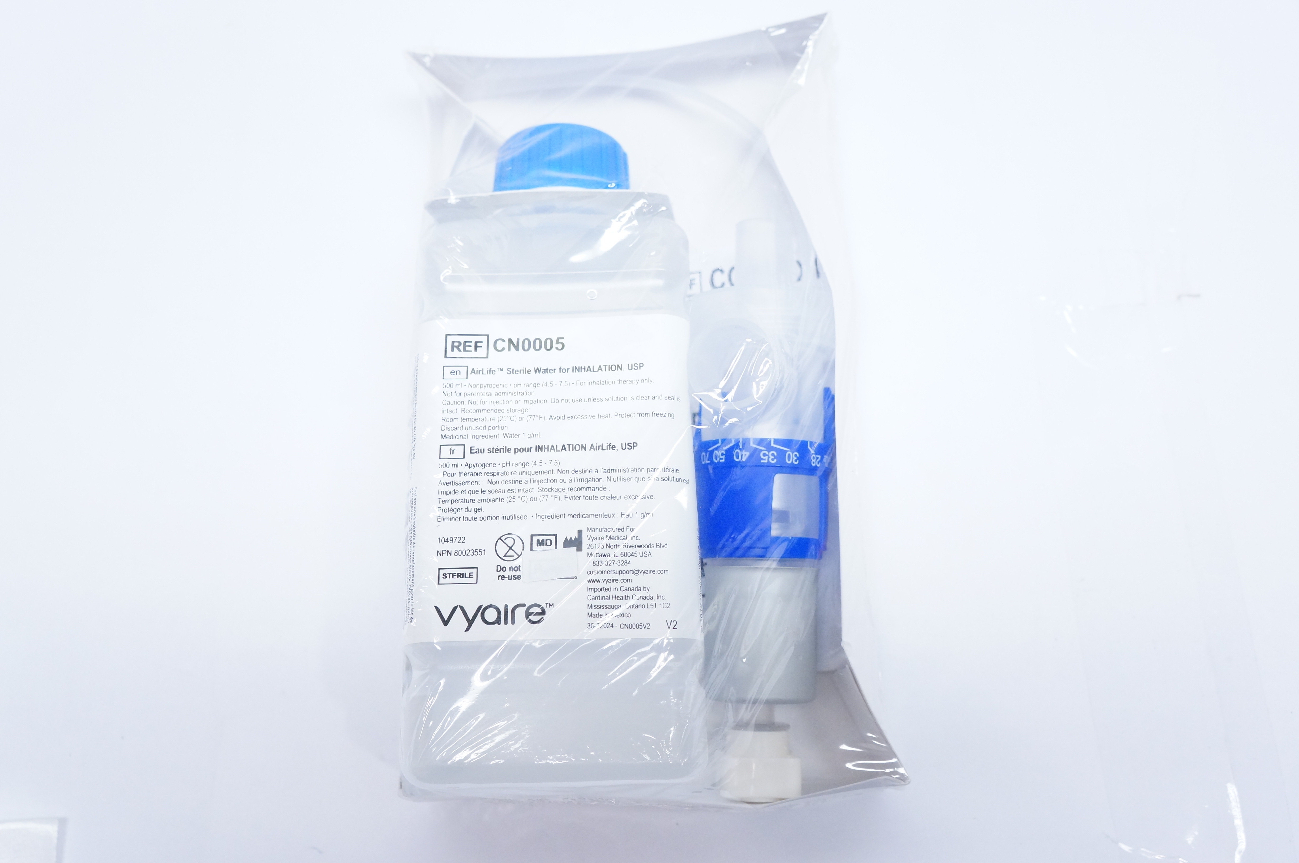 Vyaire CN0005 AirLife Sterile Water for Inhalation 500mL