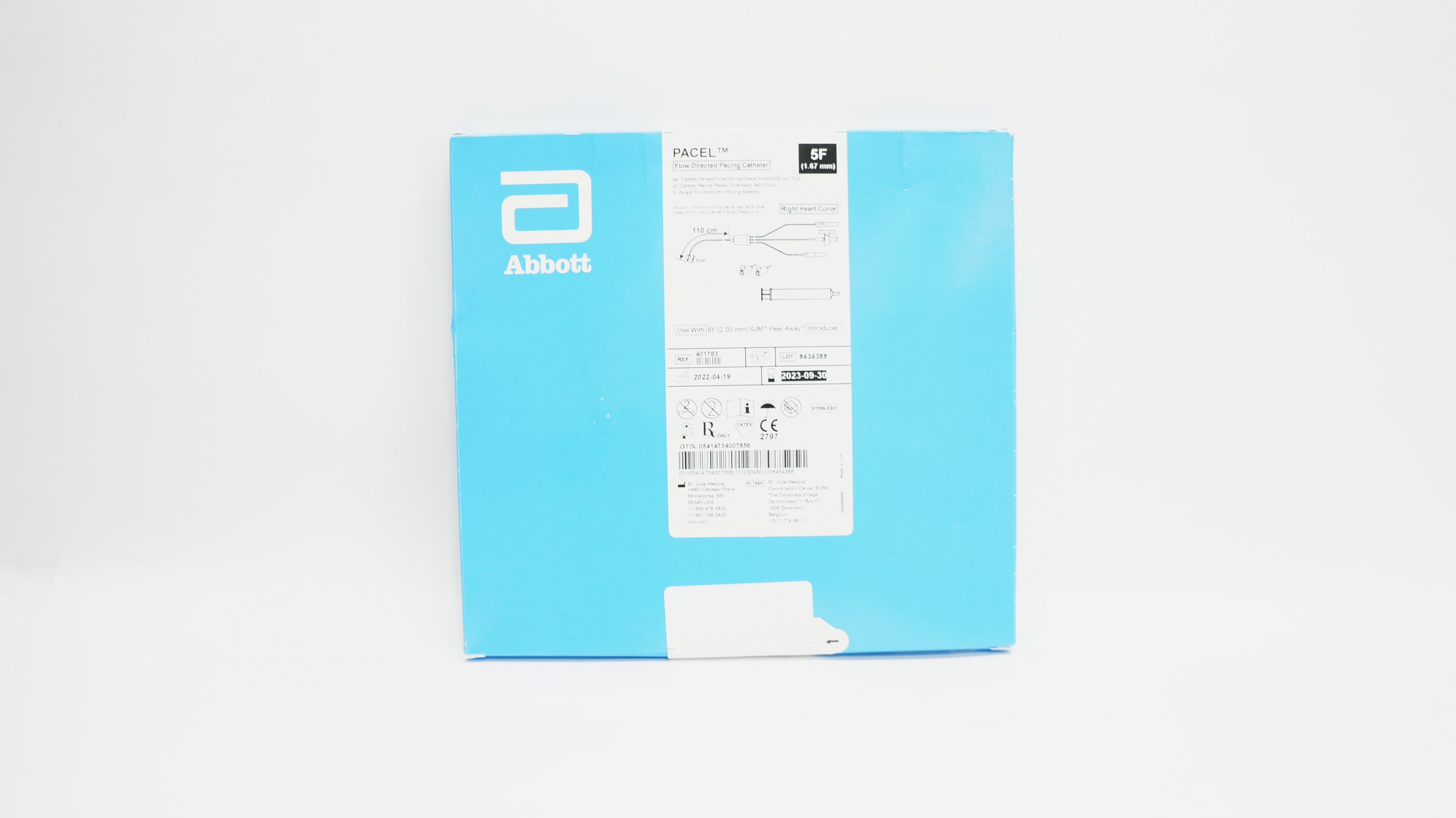St. Jude Medical 401763 Abbott PACEL Flow Directed Pacing Cath. 5F x 110cm (x)