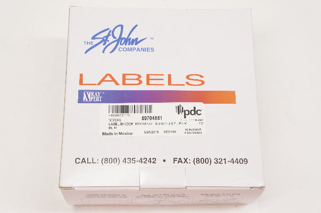 PDC 59704851 Label Binder 5-3/8 x 1-3/8 Fl. Pink - Box of 500
